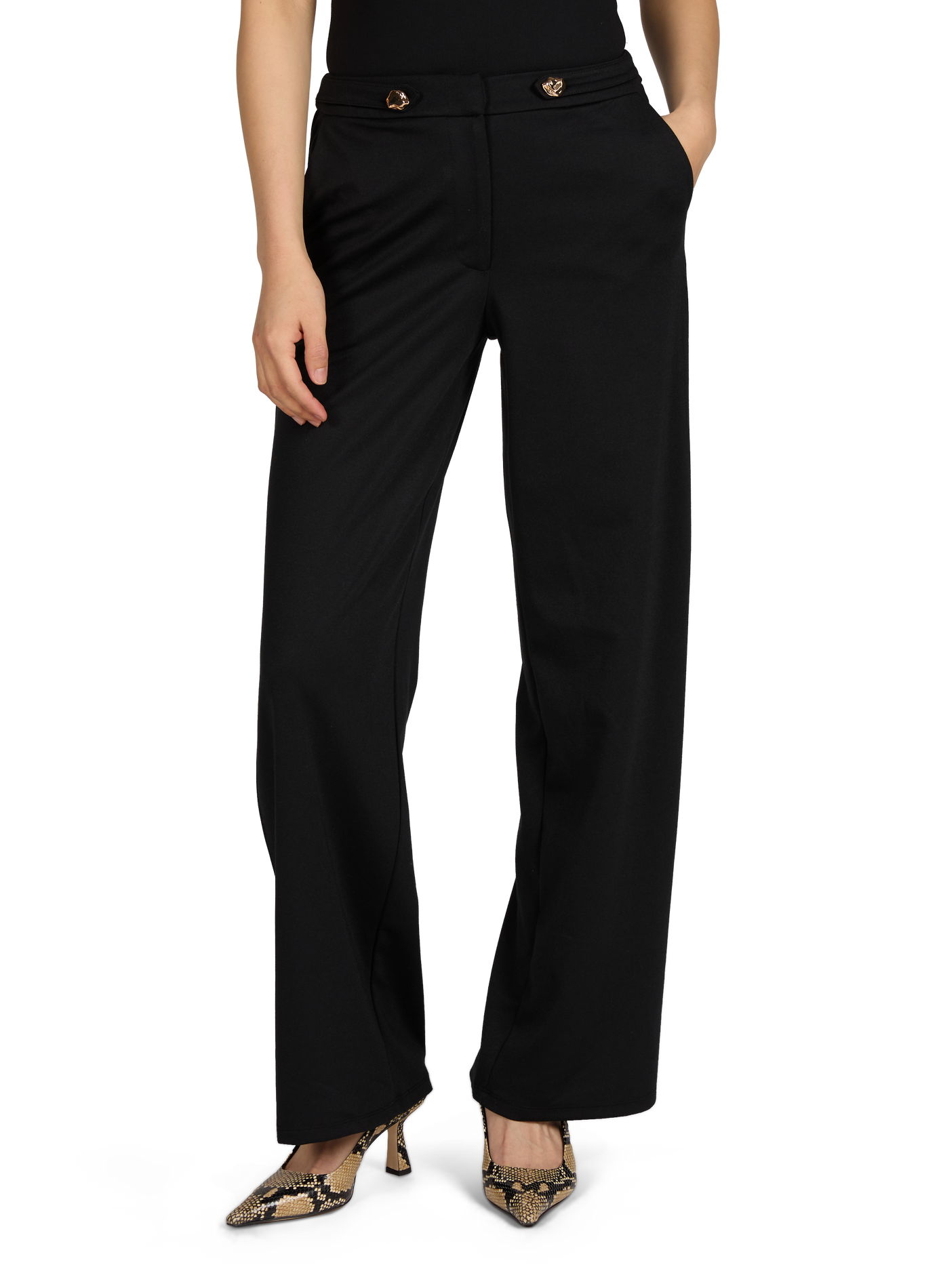 Straight pants with gold details VILA