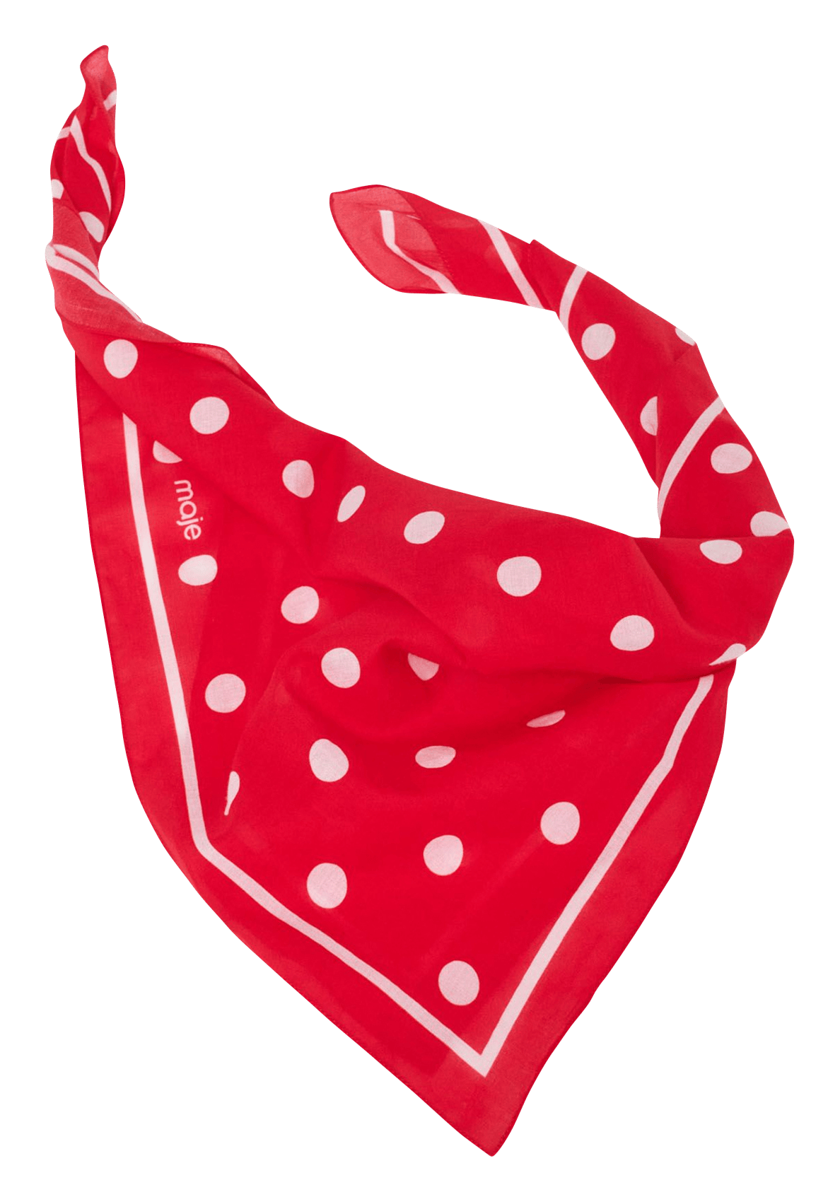 Foulard à pois en coton | Rouge MAJE Femme