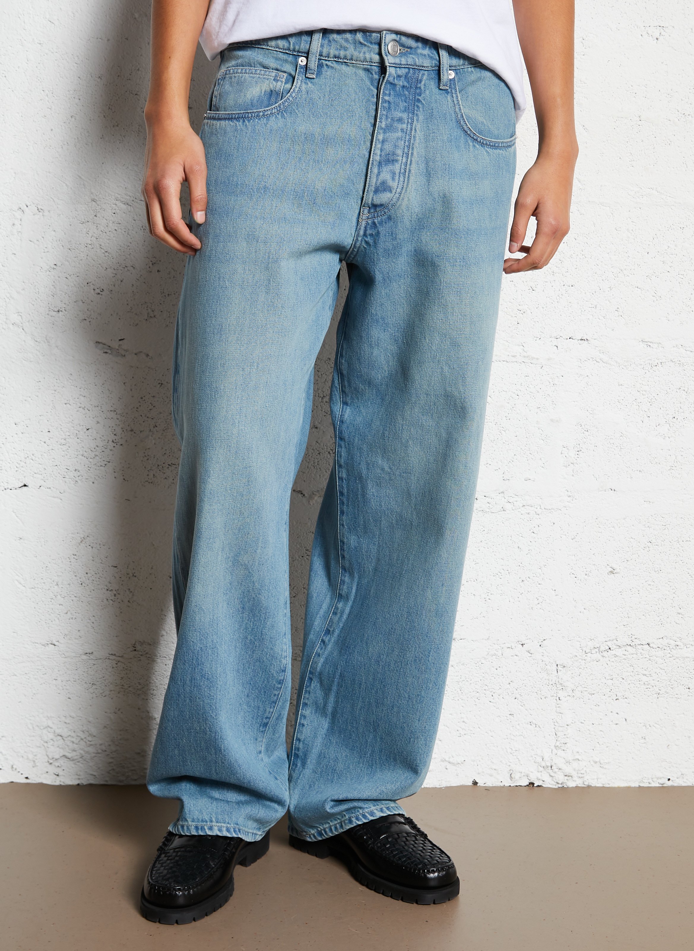 Jean droit à revers IKKS Bleu