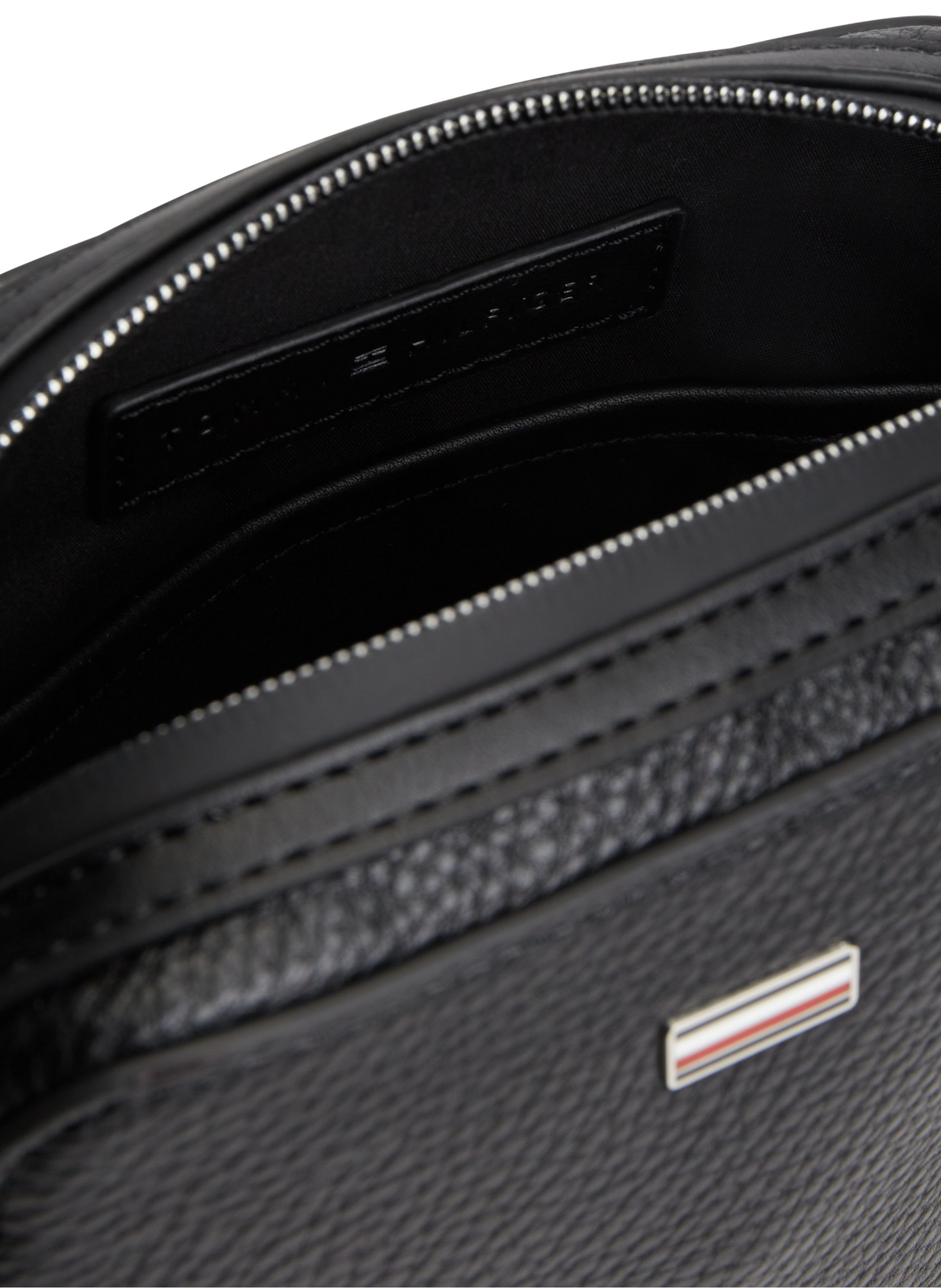 Schultertasche aus Kalbsleder TOMMY HILFIGER Schwarz