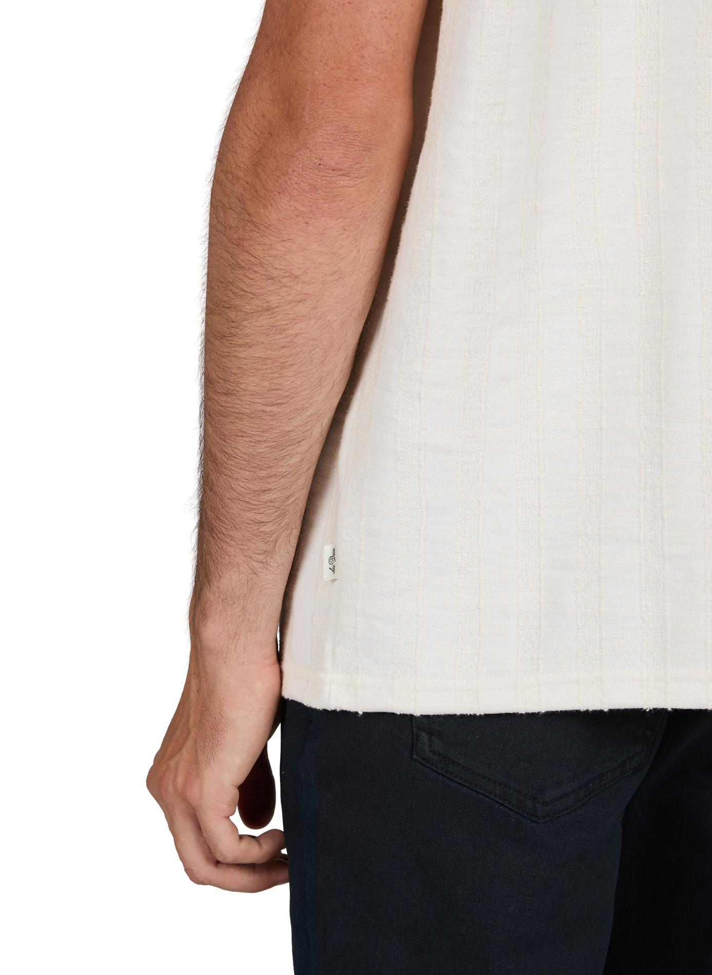 Straight T-shirt with jacquard stripes LES DEUX White
