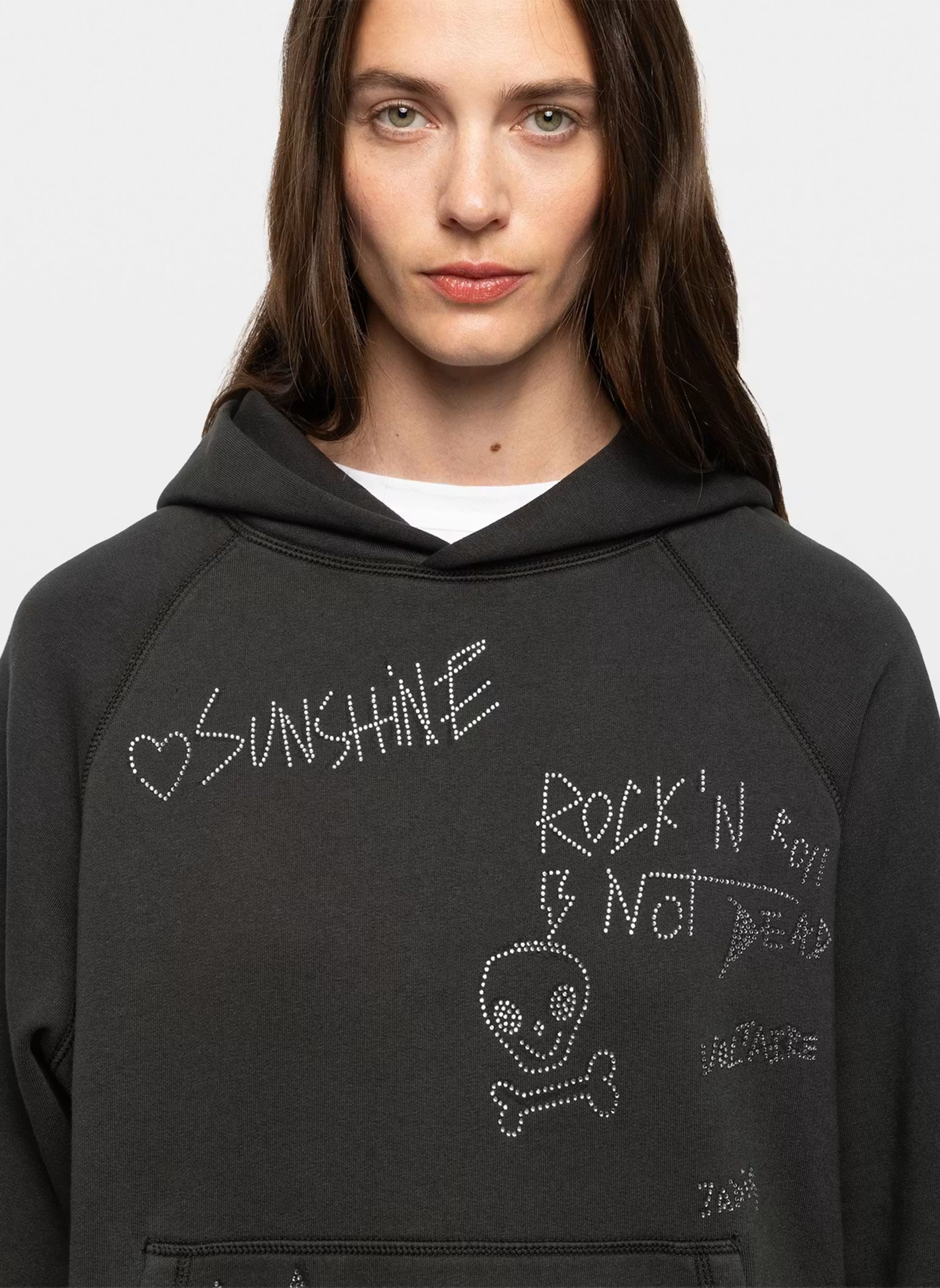Sweat droit en coton georgy ZADIG&VOLTAIRE Gris
