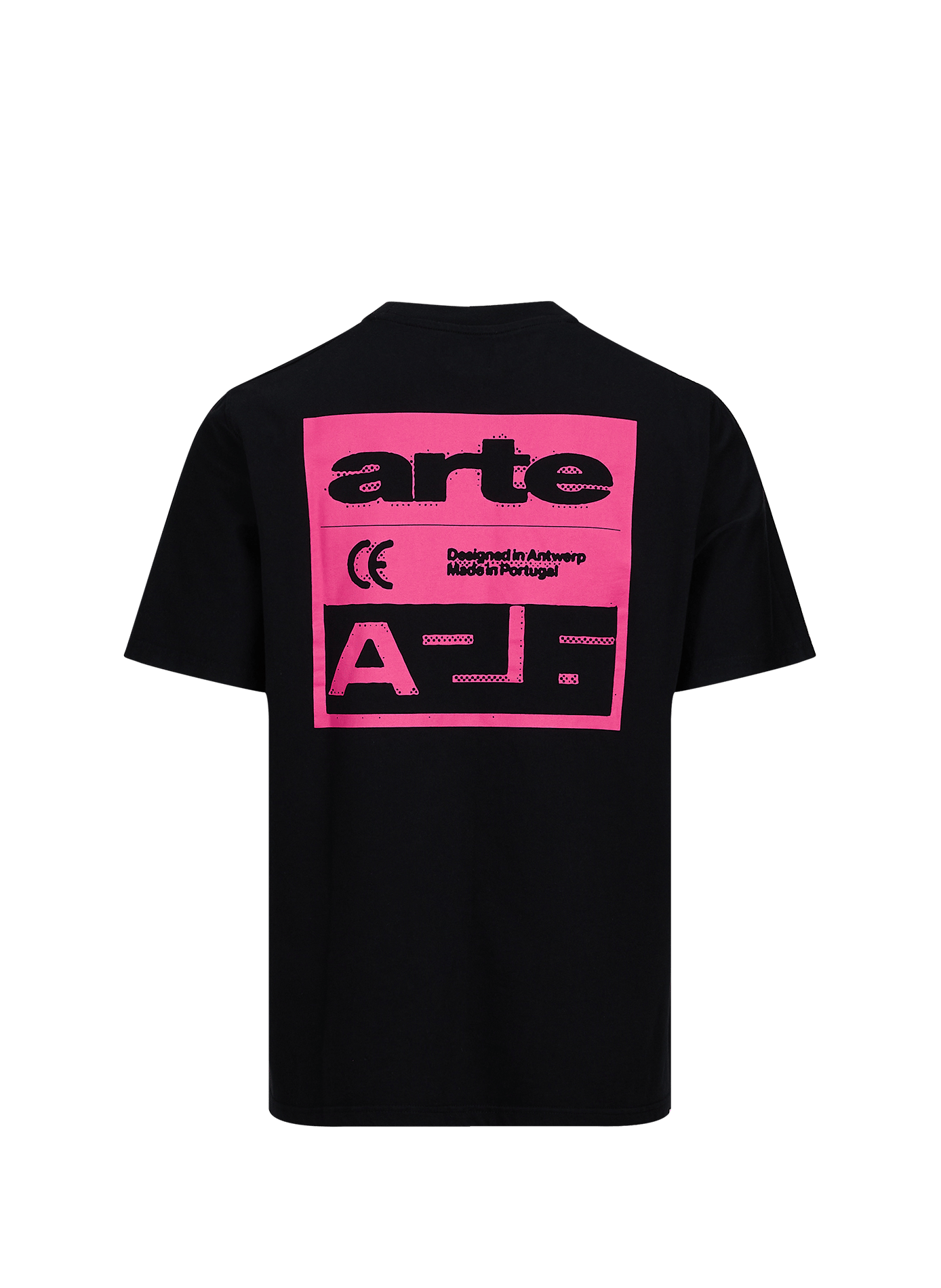 Round neck straight fit cotton T-shirt with screen printing ARTE ANTWERP Black