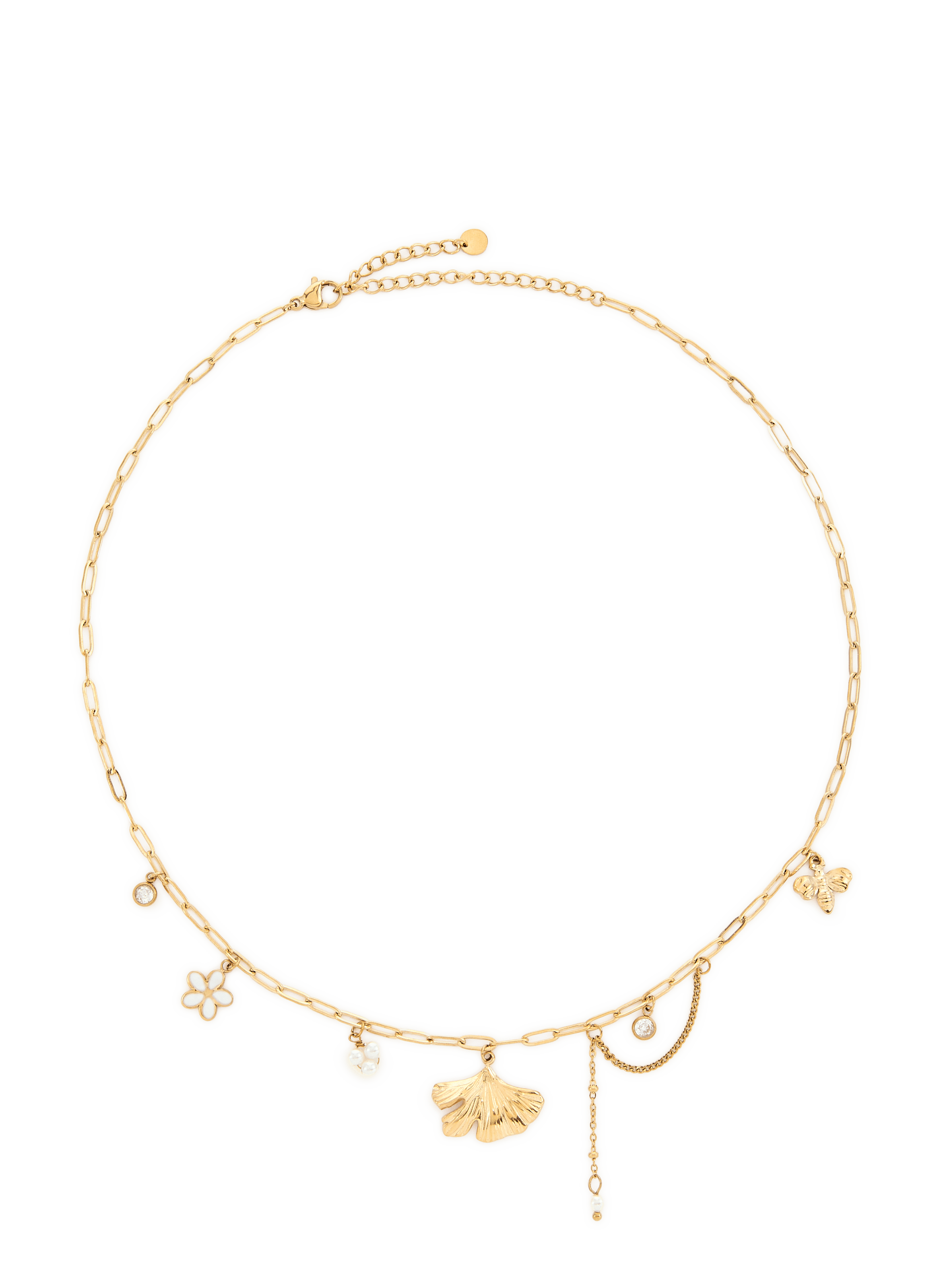 Collier en acier avec charms AU PRINTEMPS PARIS Doré