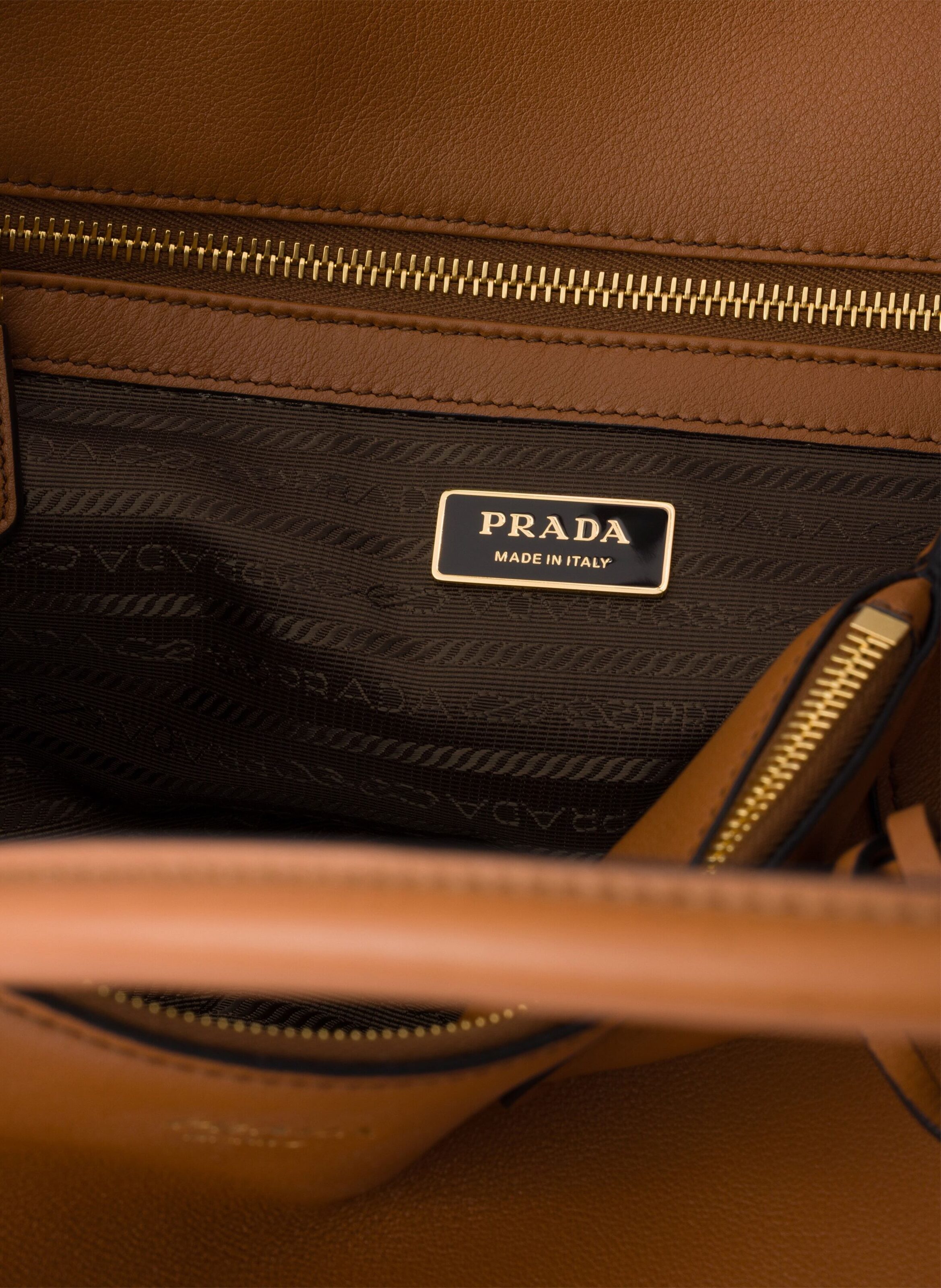 Grand cabas en cuir PRADA Marron