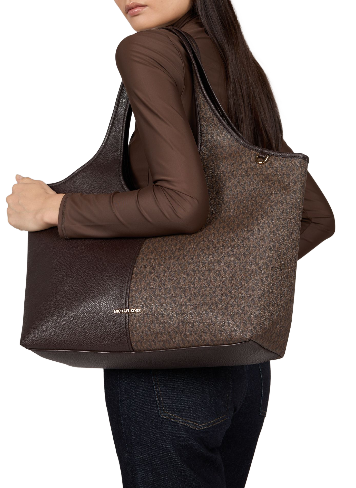 Printed tote bag MICHAEL KORS Brown