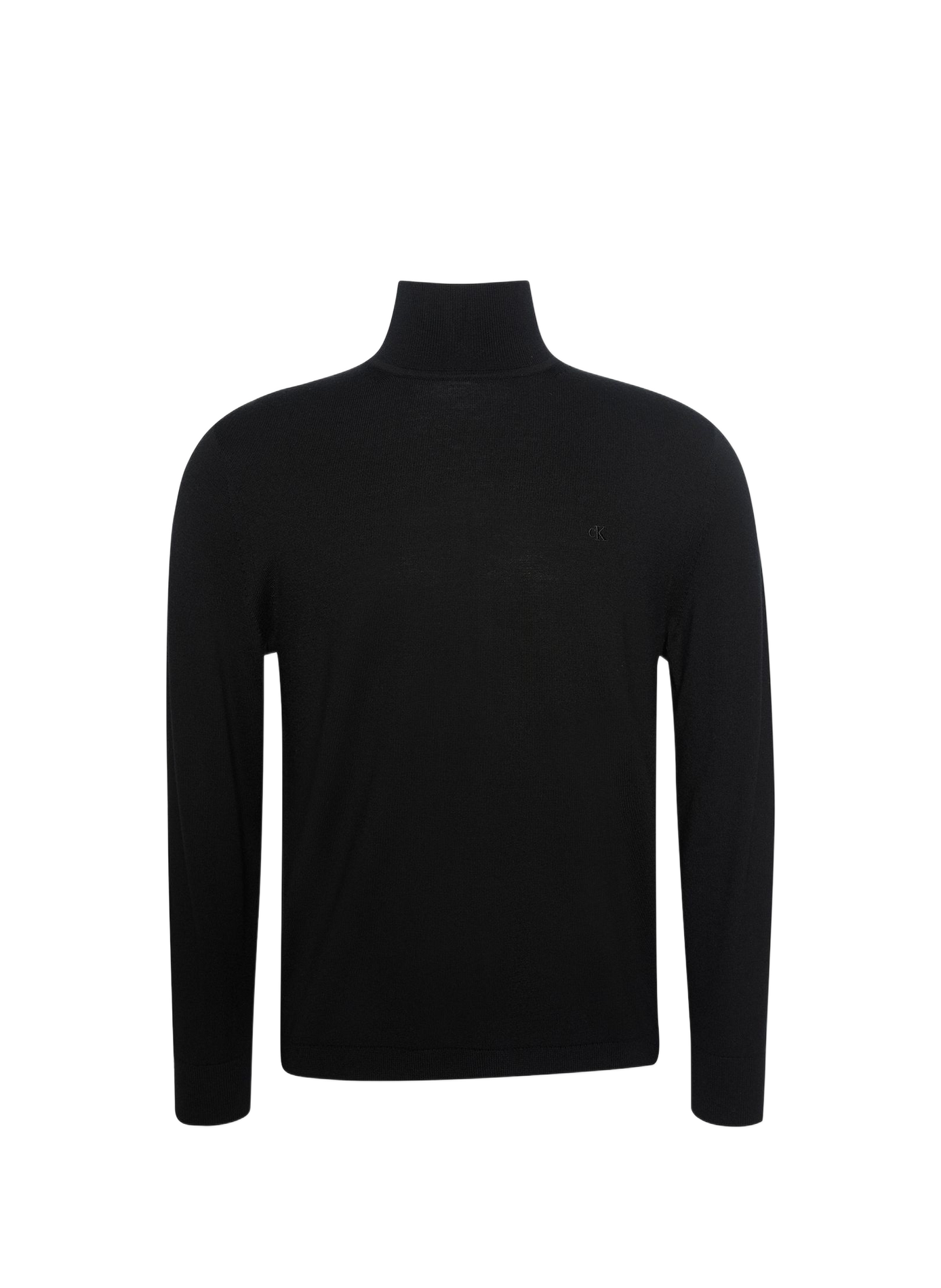 Wollpullover mit Stehkragen aus Merinowolle CALVIN KLEIN Schwarz