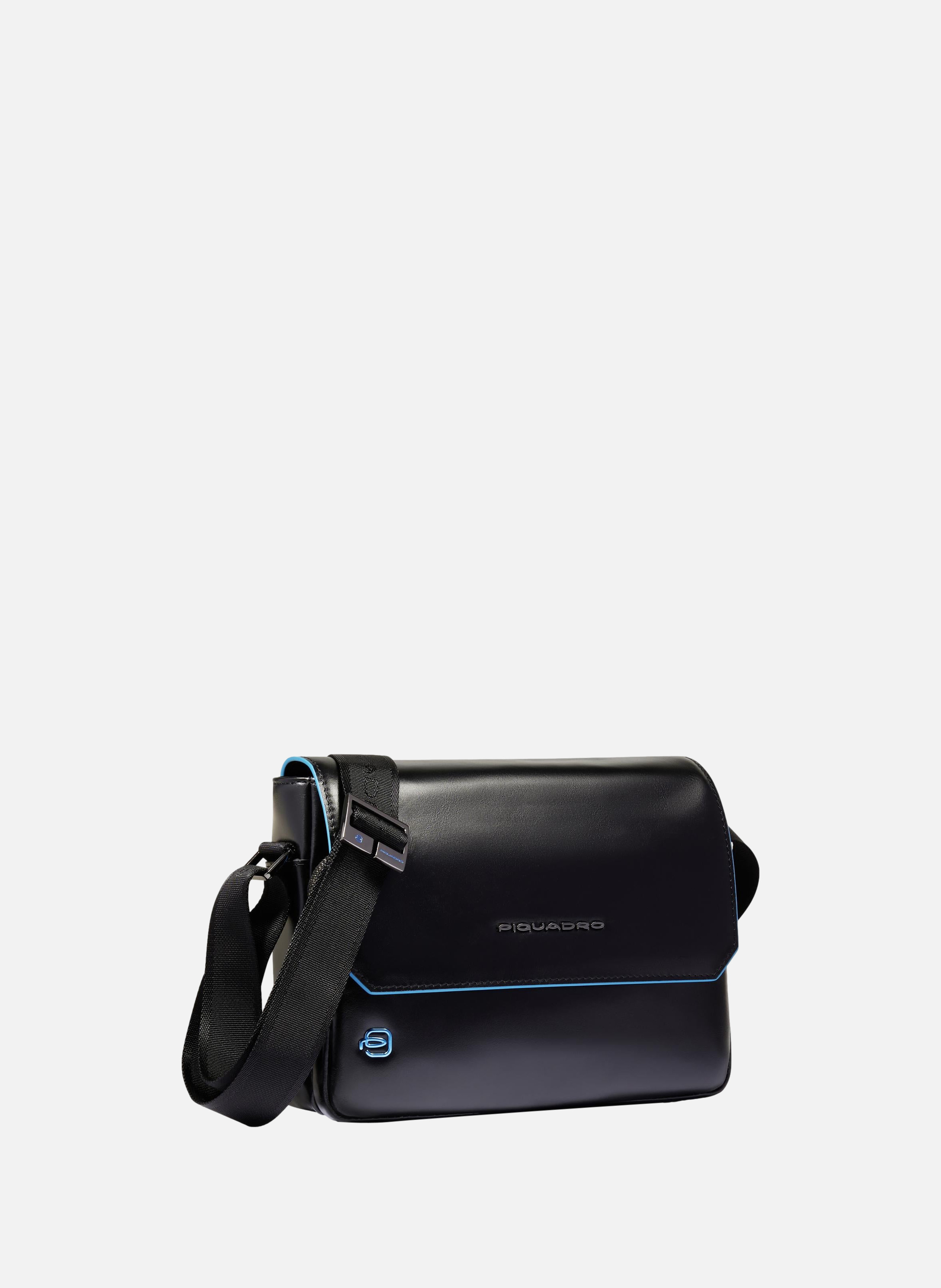 Personalizable men's crossbody bag PIQUADRO Black