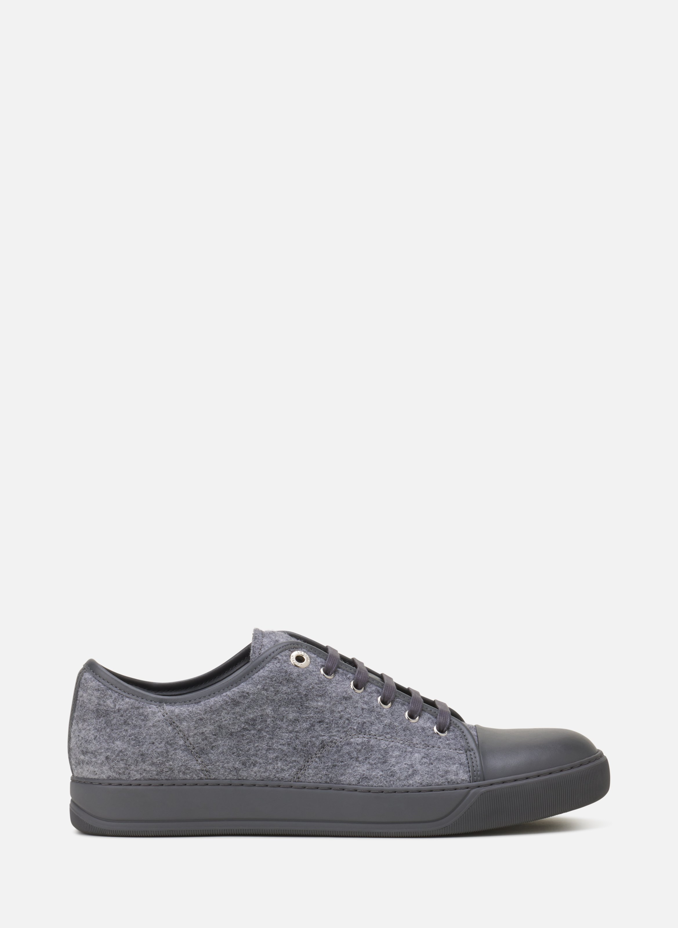 Sneakers dbb1 en feutre et cuir nappa LANVIN Gris