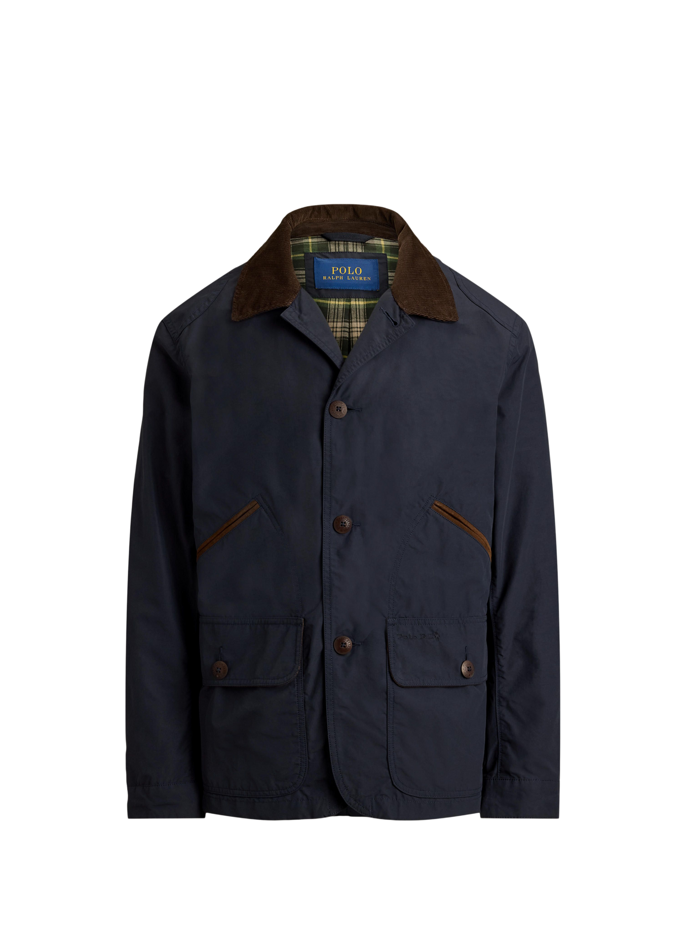 Blouson droit col classique en coton mélangé POLO RALPH LAUREN Bleu
