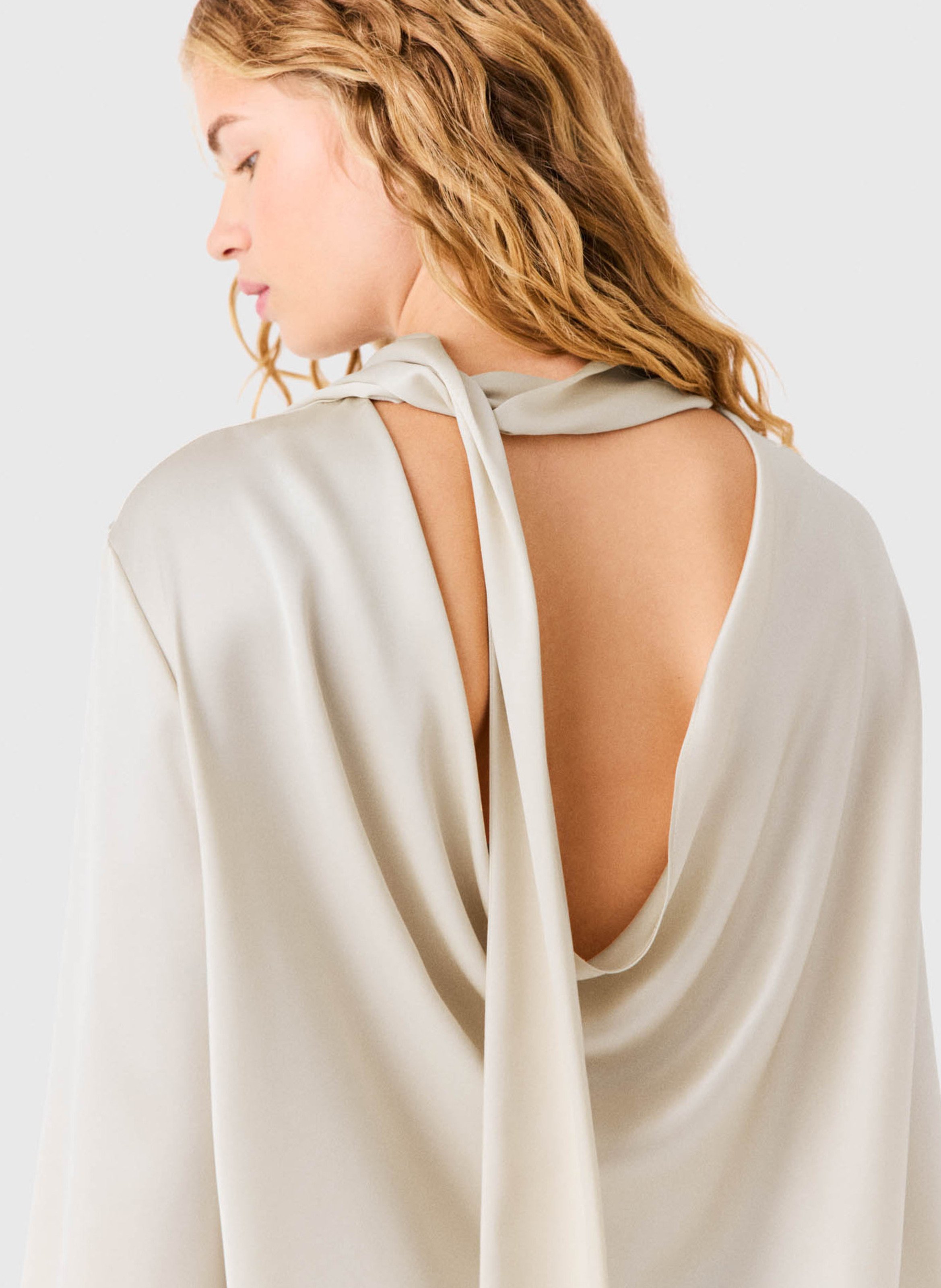 Top droit fluide MAJE Beige