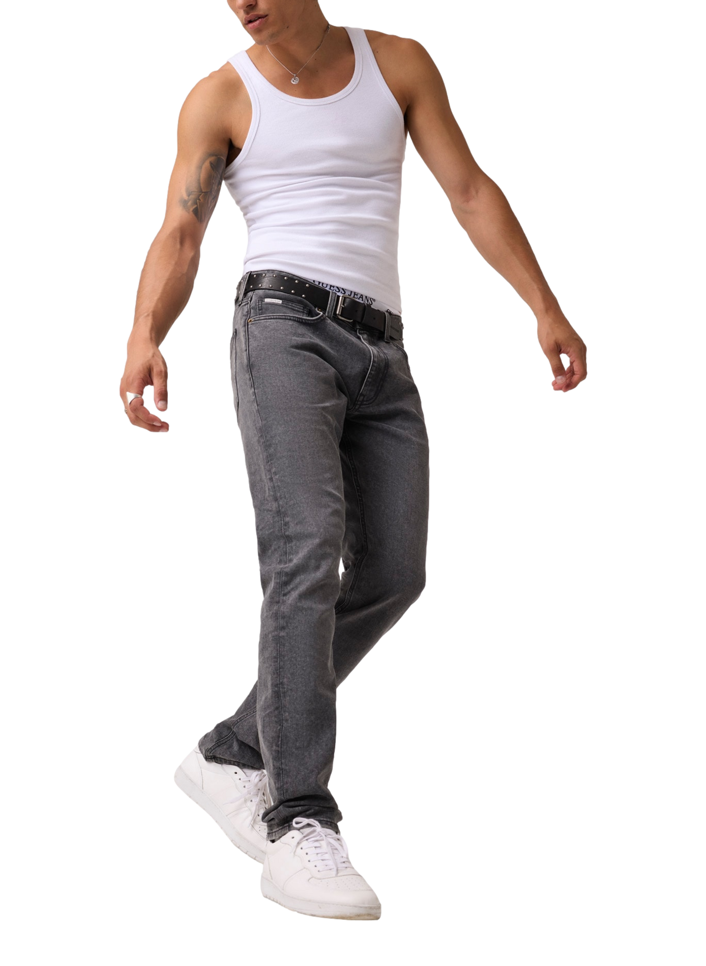 Slim-fit cotton-blend jeans GUESS Grey