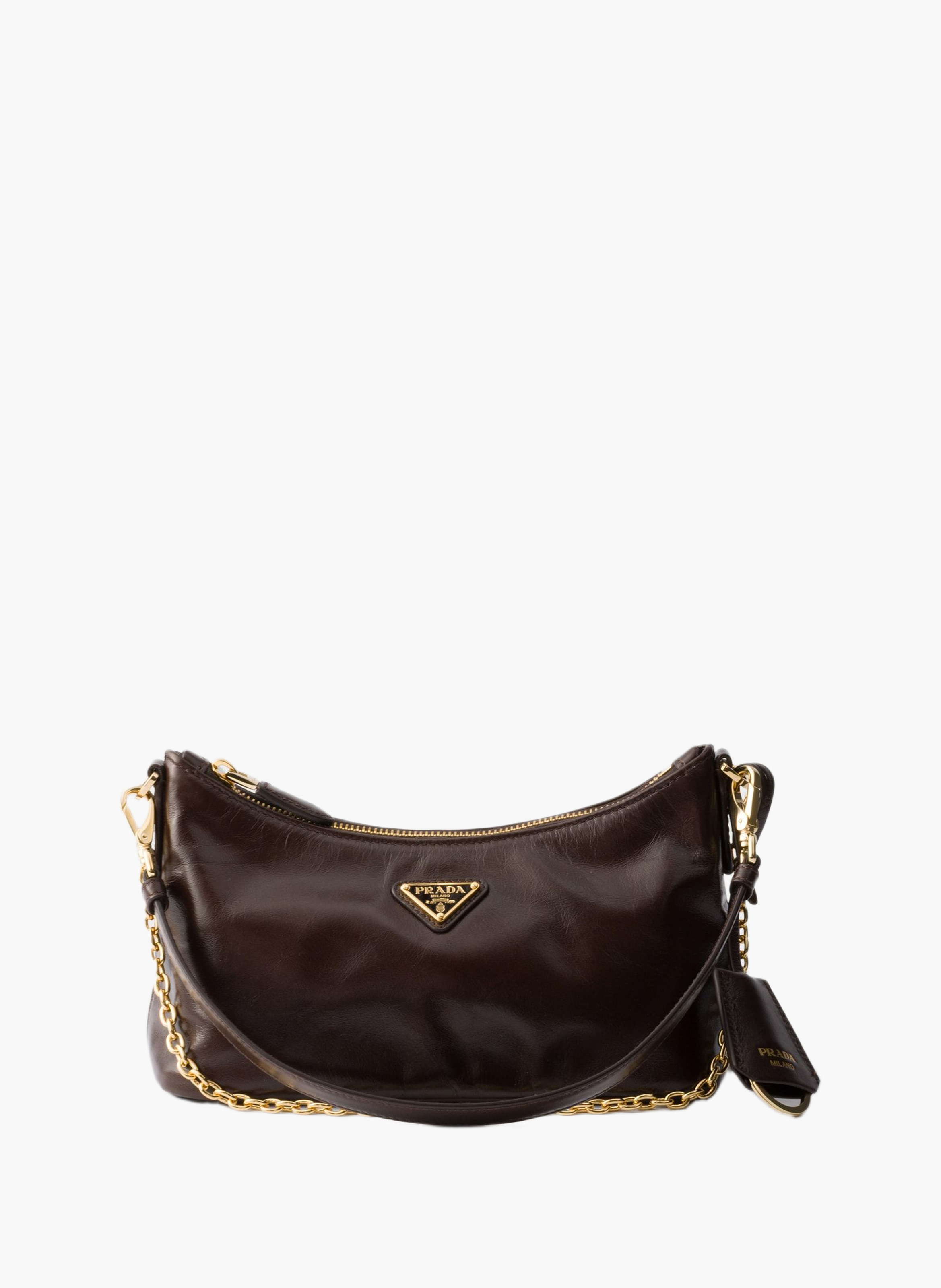 Mini sac en cuir PRADA Marron