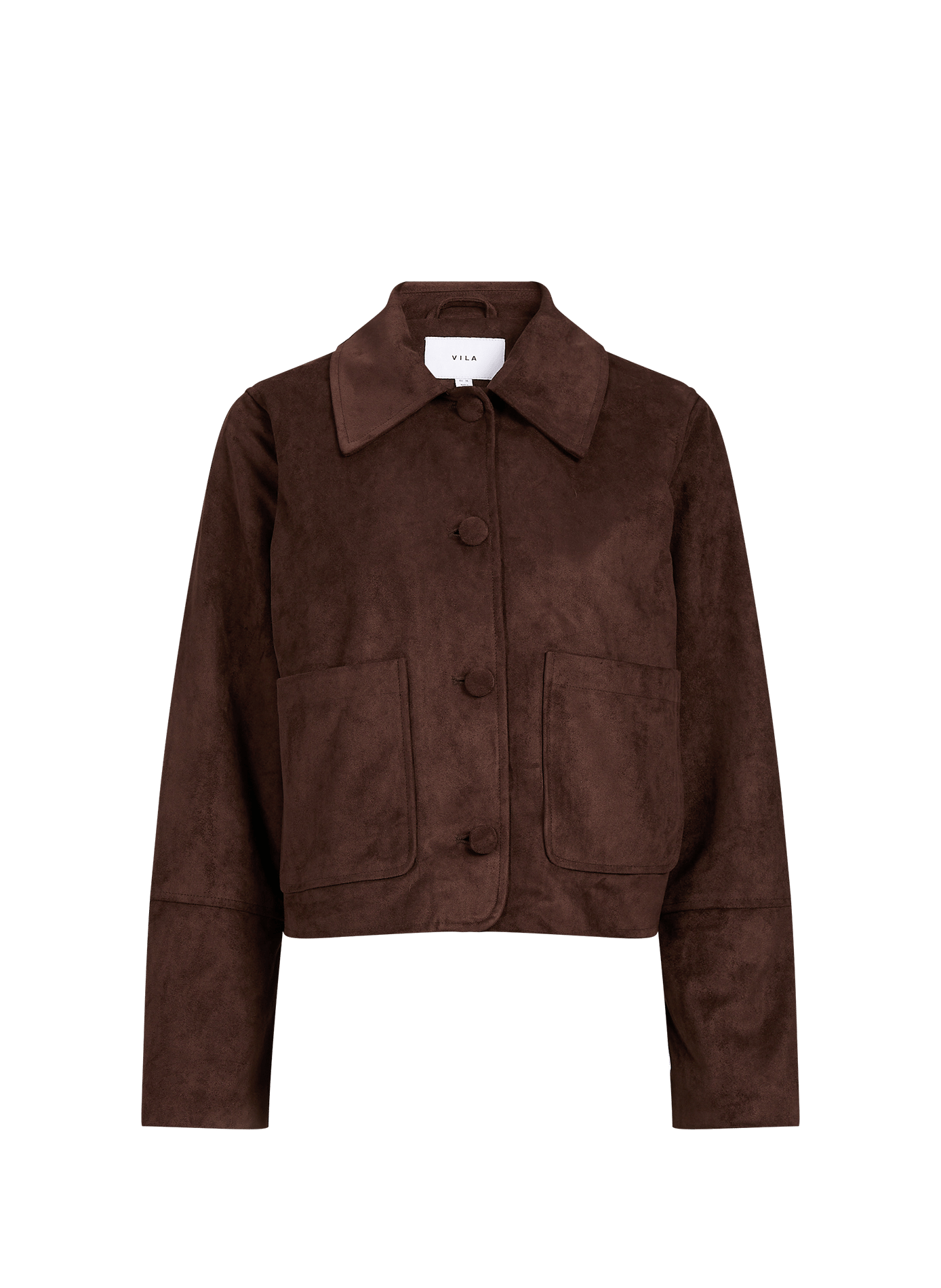 Jacket with classic collar VILA Brown