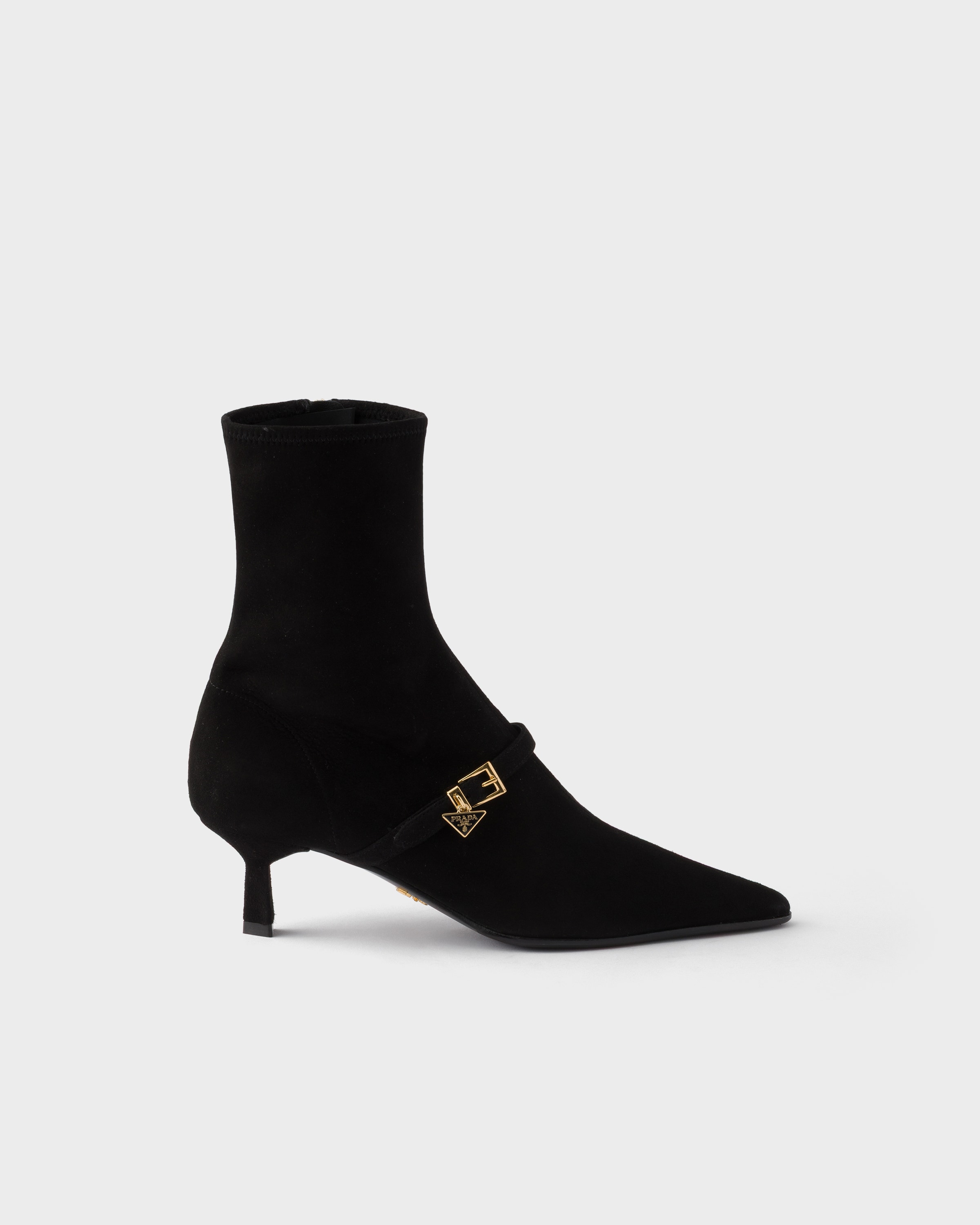 Bottines en veau velours stretch PRADA Noir