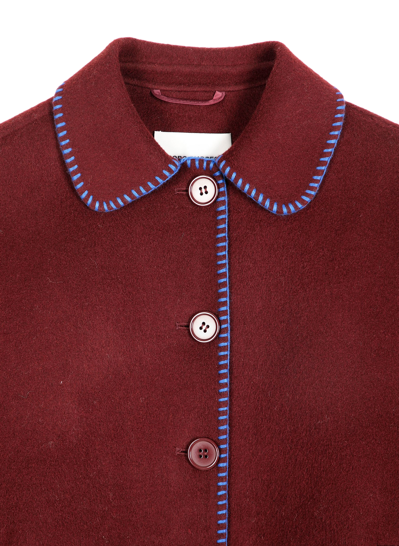 Veste droite unie en laine mélangée BOBO CHOSES Red