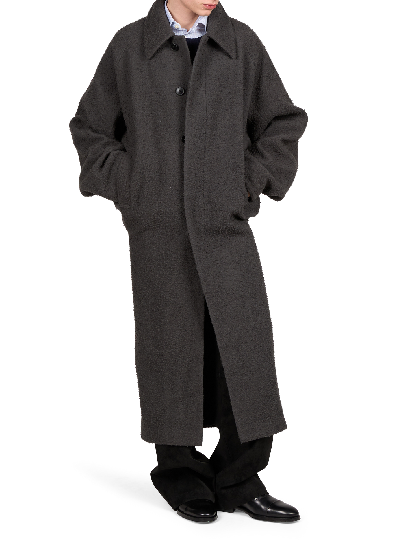 Long classic-collar coat in a wool blend SEAN SUEN Grey