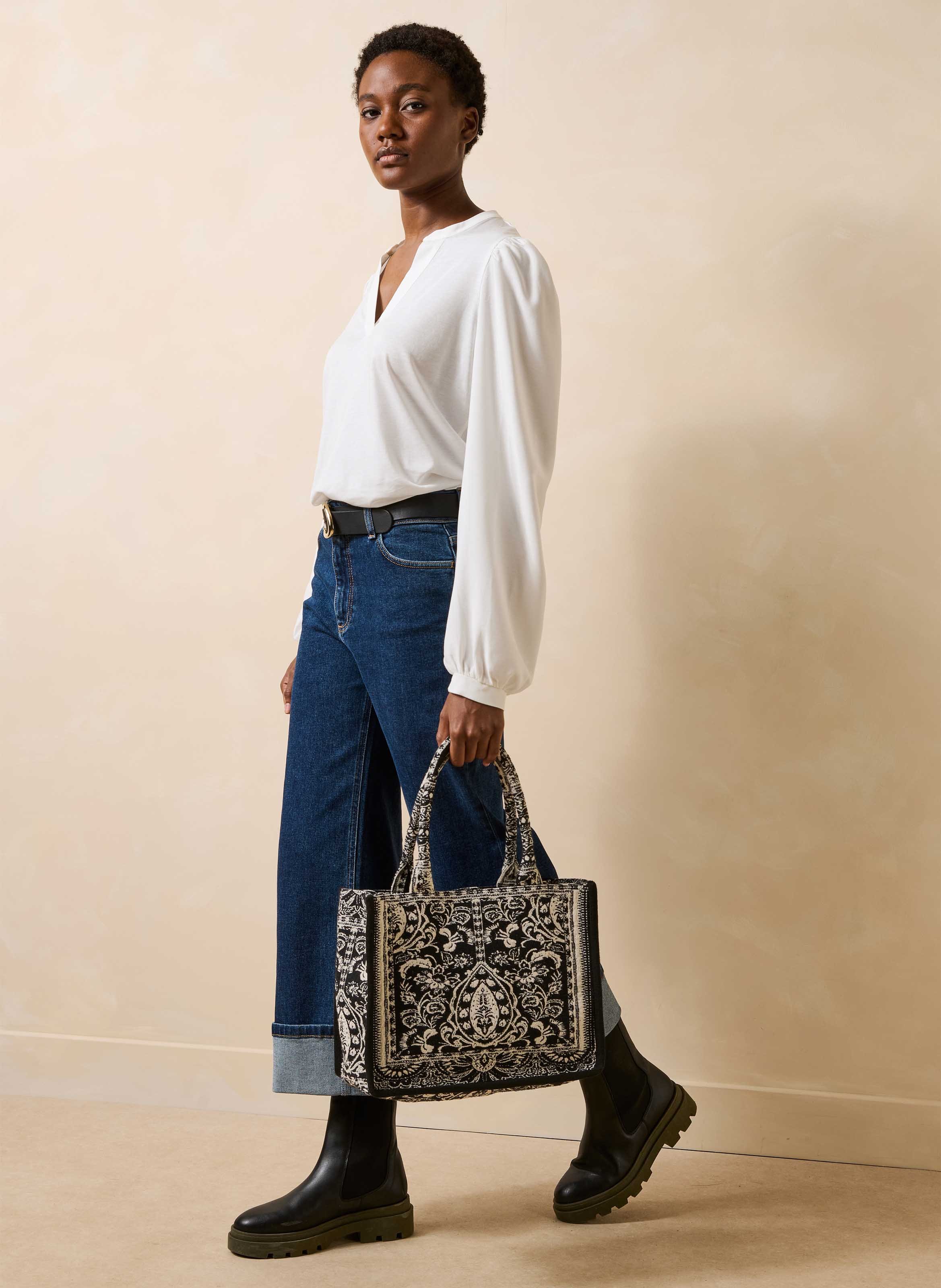 Jacquard shopper LA FEE MARABOUTEE Zwart
