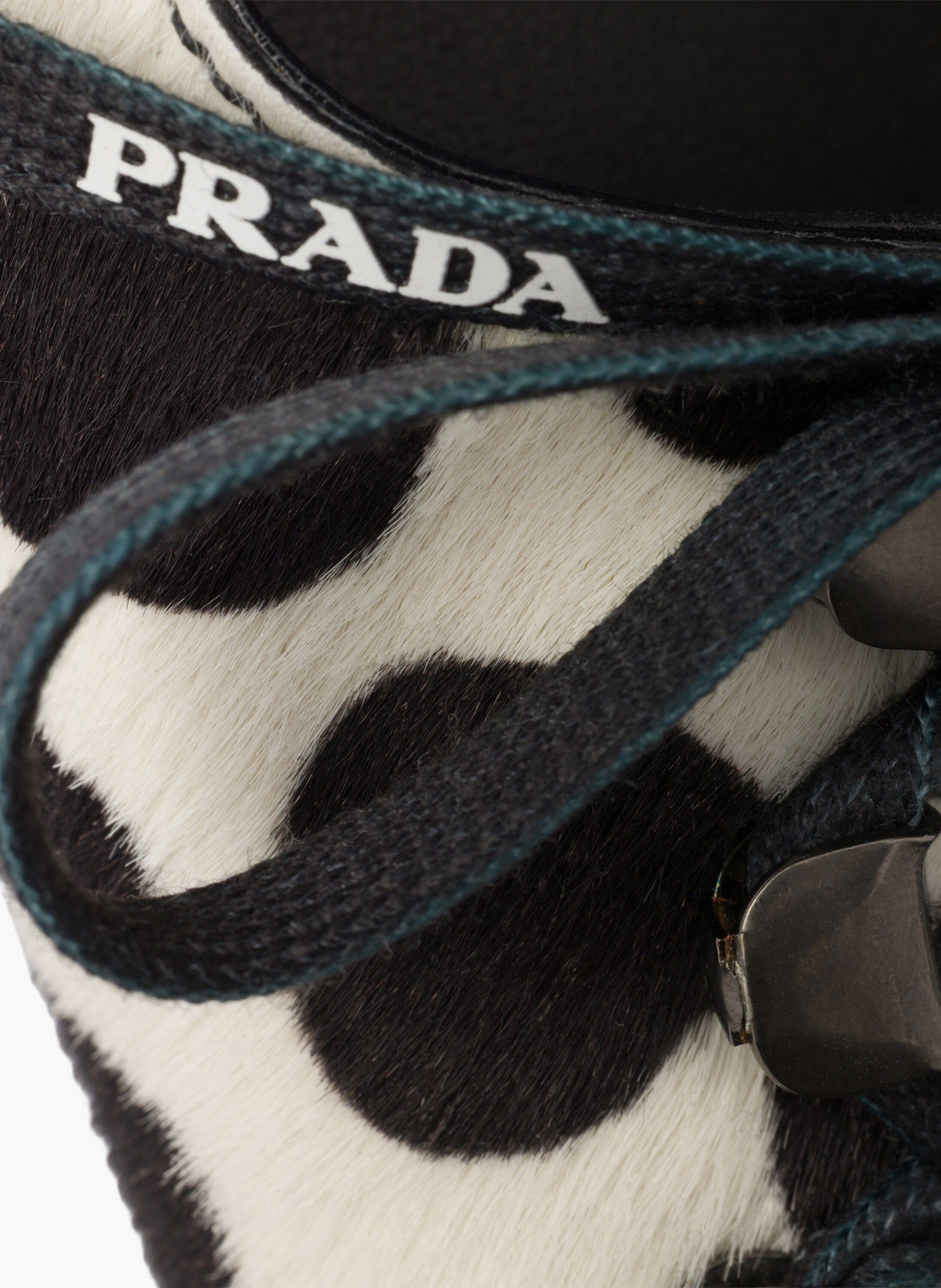 Printed leather pumps PRADA Blanc