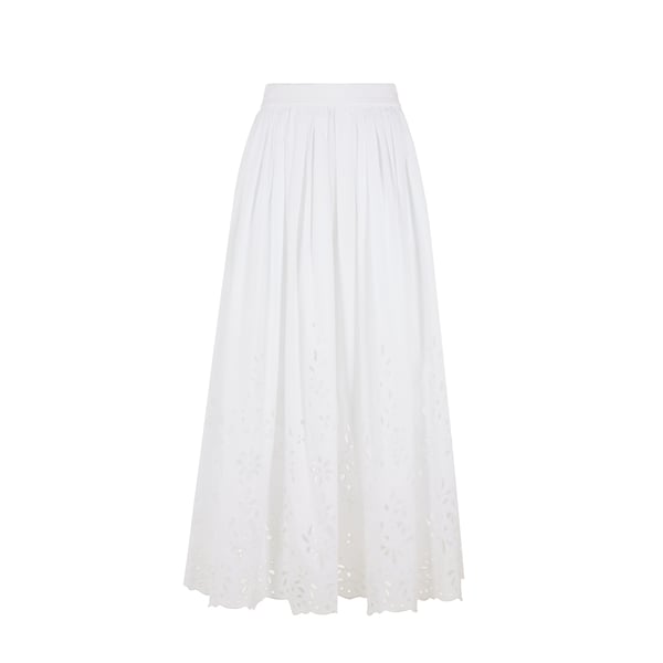 Jupe en coton brodé