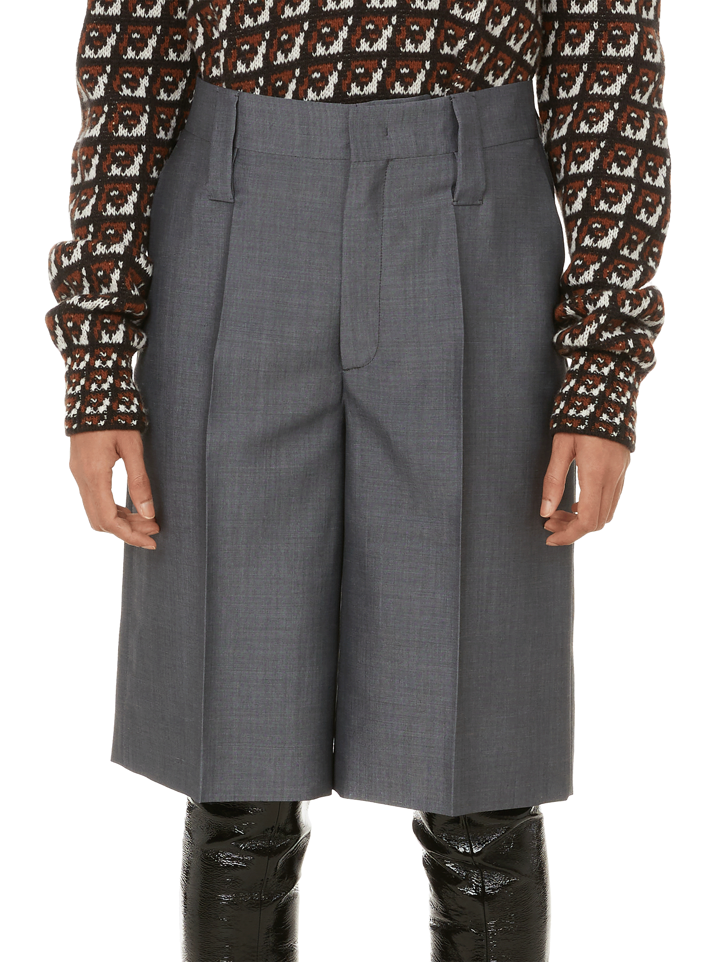 Mohair-blend Bermuda shorts PRADA Grey