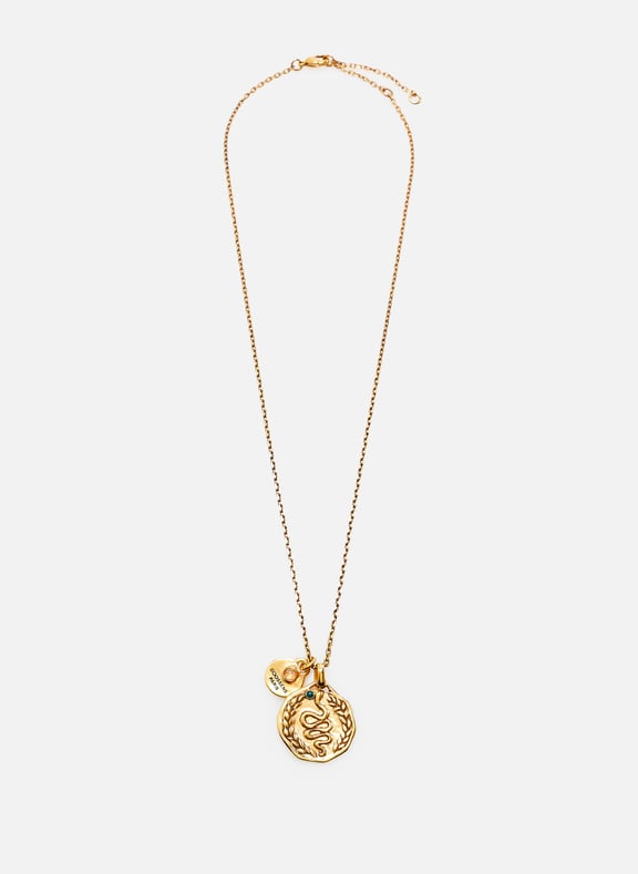 Collier médaille serpent laurier Carthage Doré by GOOSSENS GOOSSENS Collier médaille serpent laurier Carthage Doré