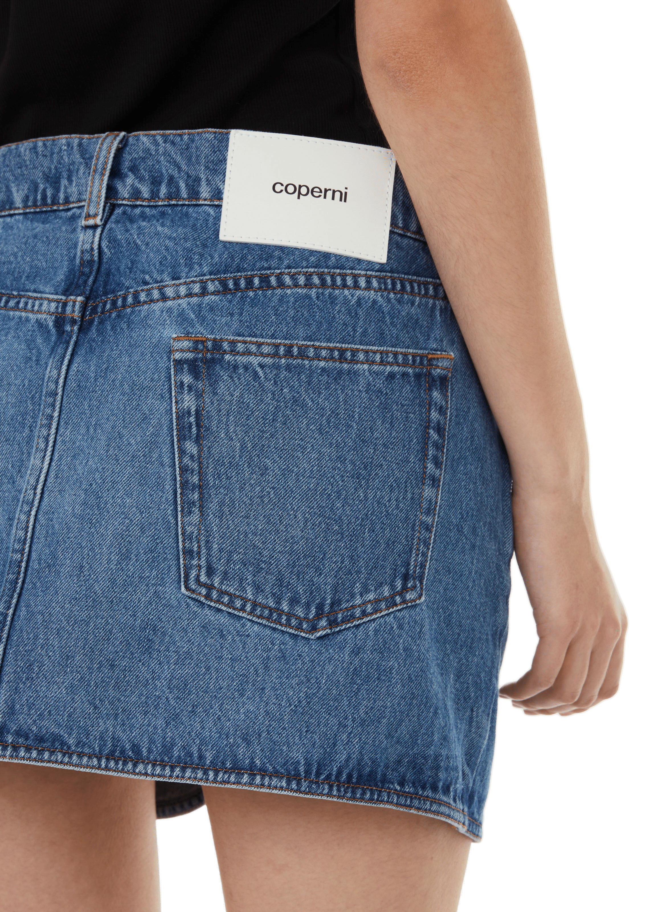 Asymmetrical denim skirt COPERNI Blue