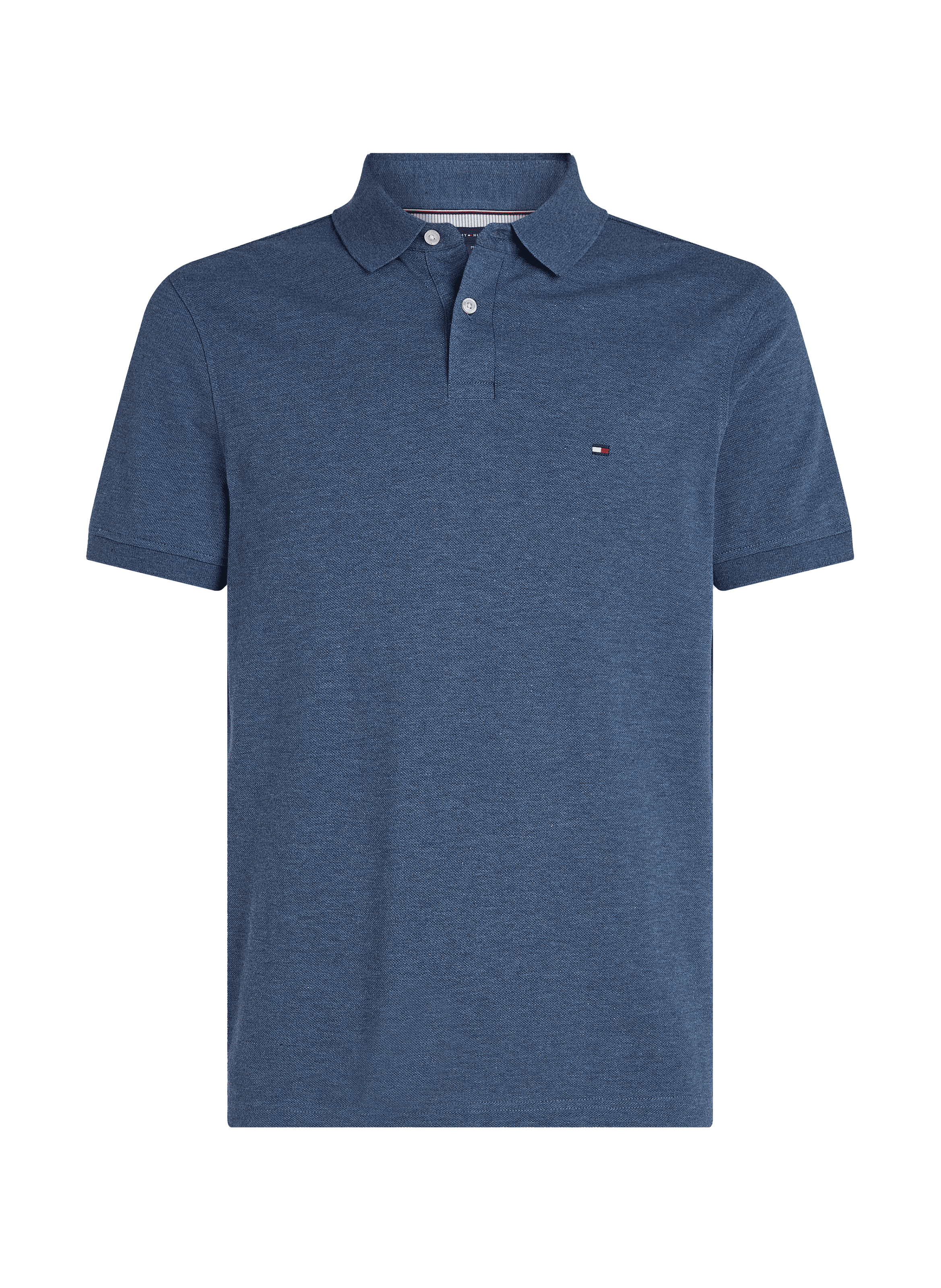 Polo droit en piqué de coton TOMMY HILFIGER Bleu