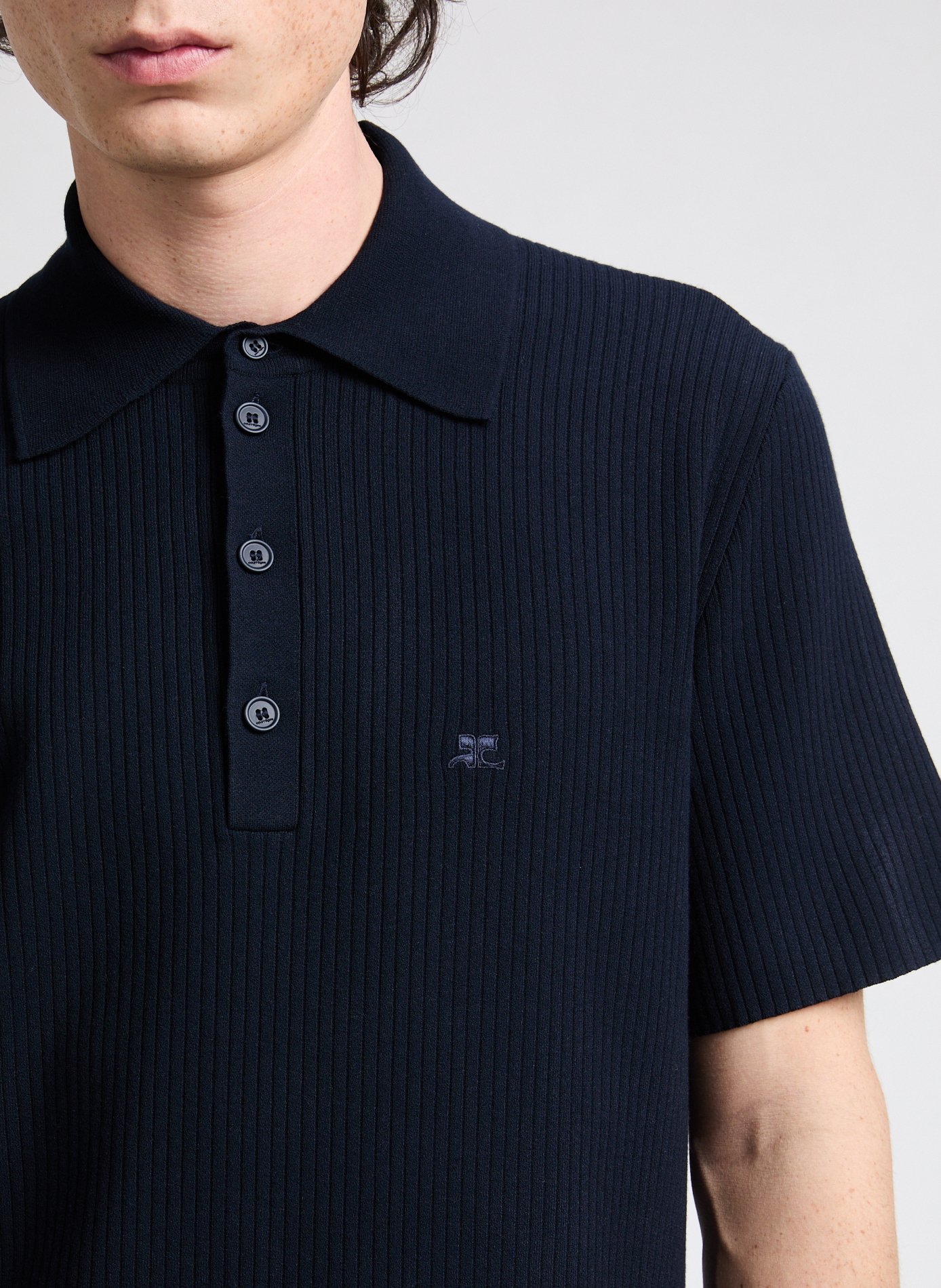 Ribbed polo shirt COURRÈGES Blue