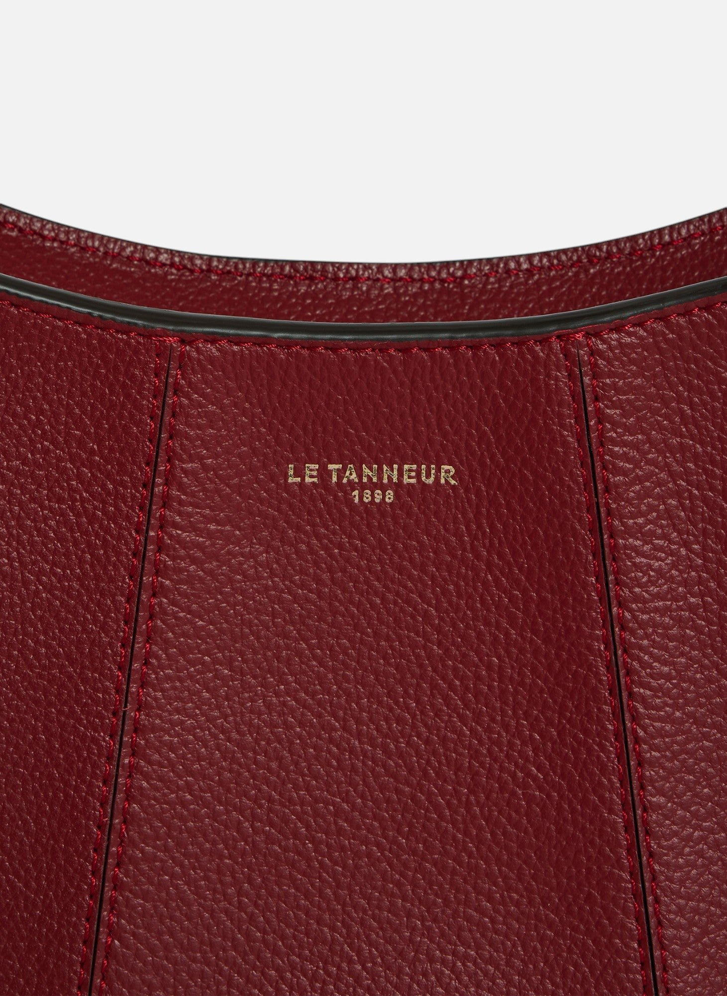 Petit sac demi-lune juliette en cuir grainé LE TANNEUR Rouge