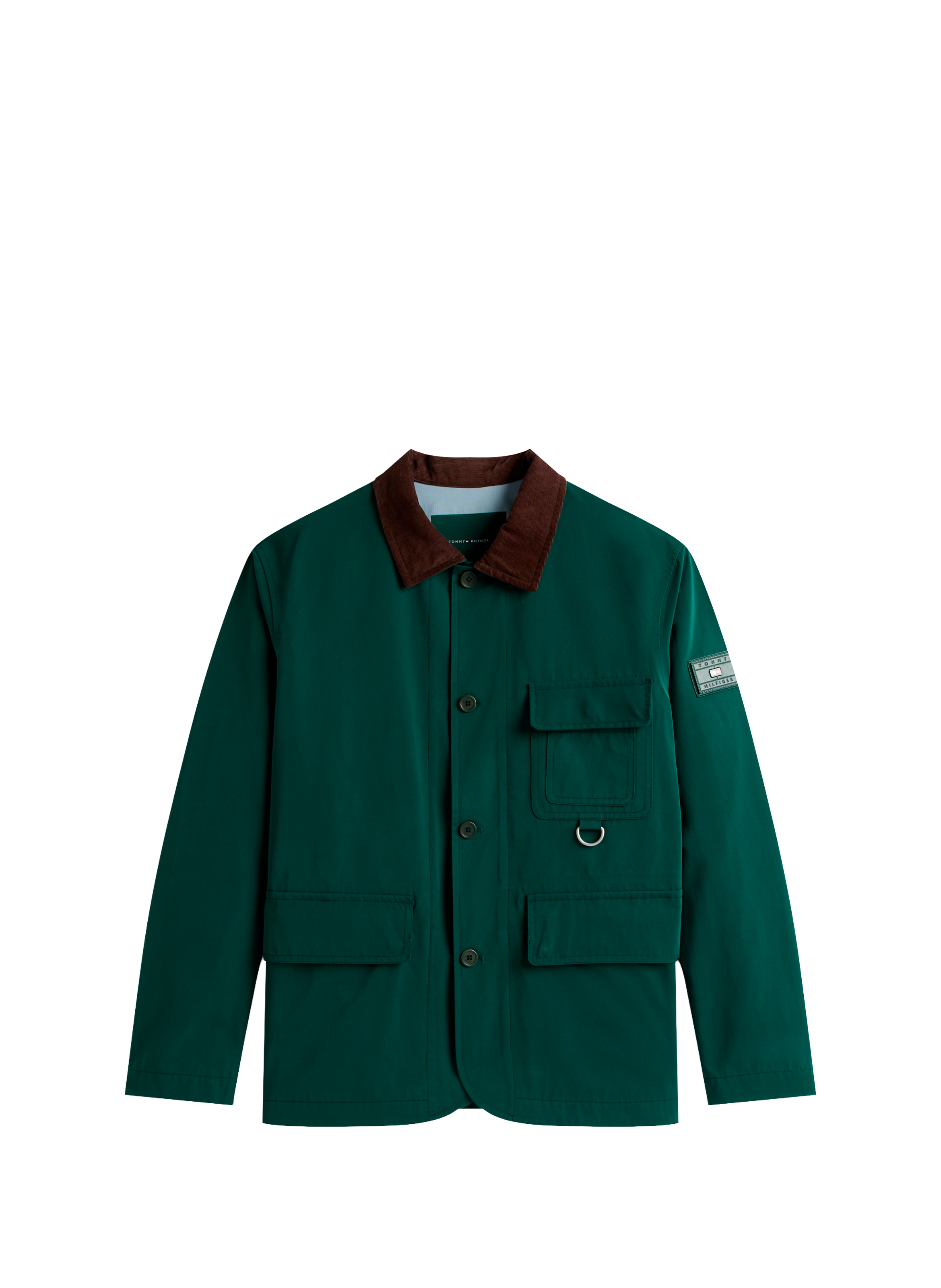 Straight jacket with classic contrasting collar TOMMY HILFIGER Green