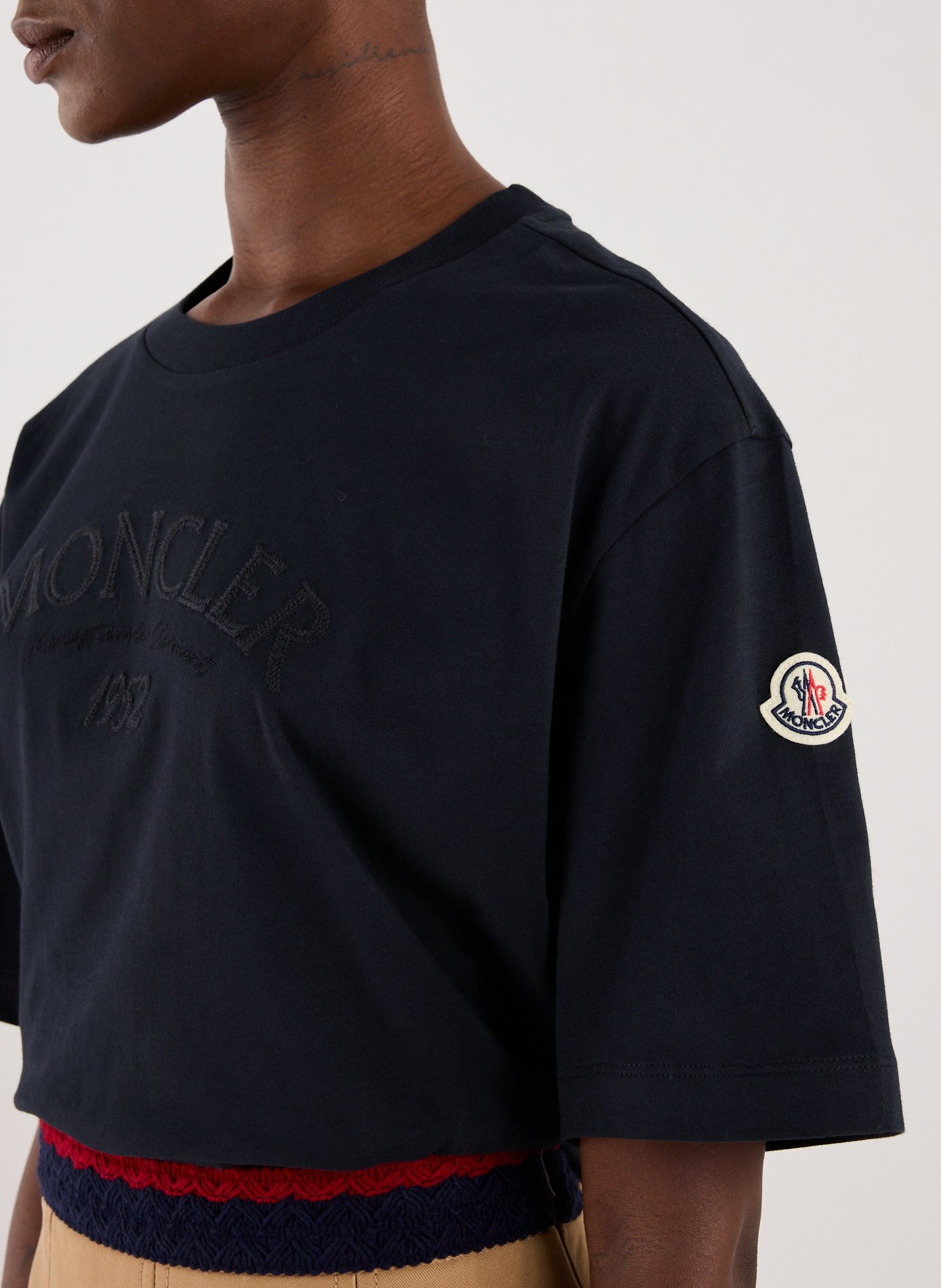 Cotton Logo T-shirt MONCLER Blue