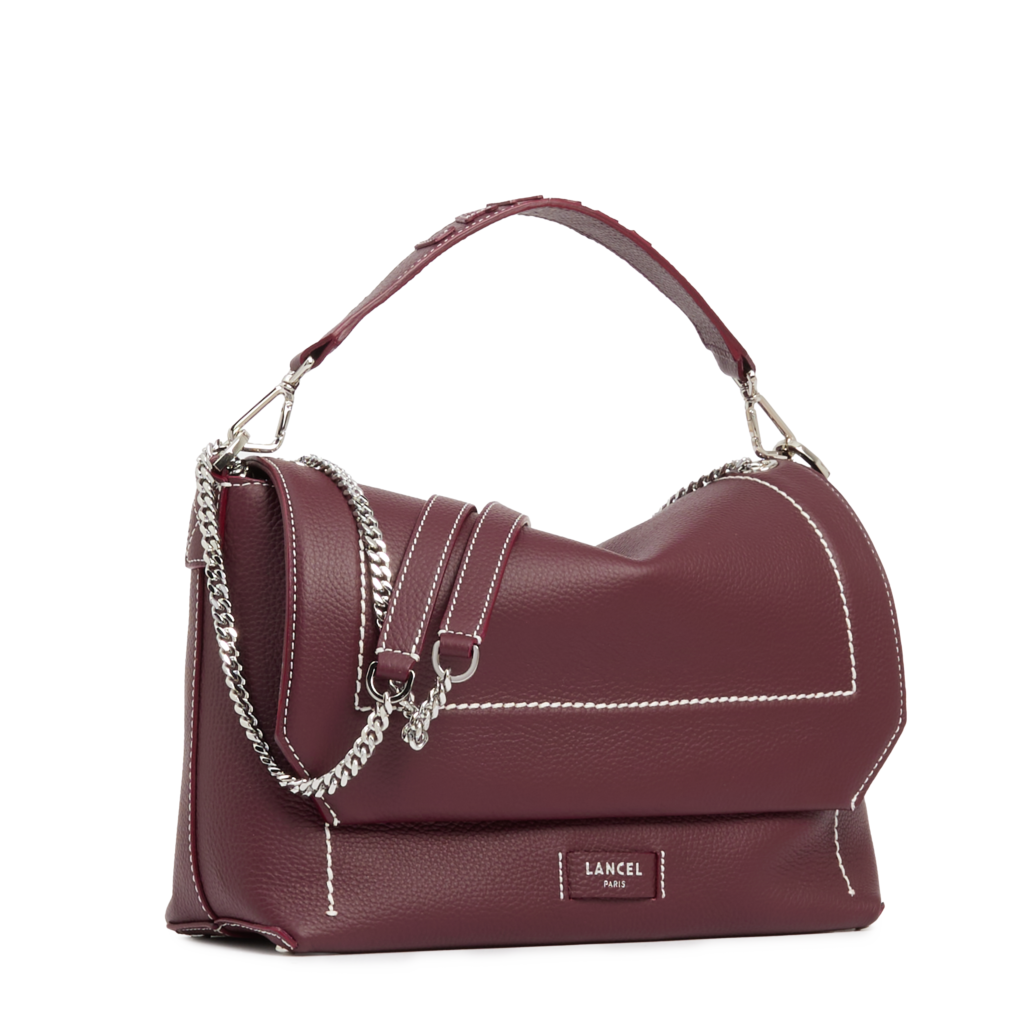 Sac rabat l ninon soft de lancel en cuir Violet