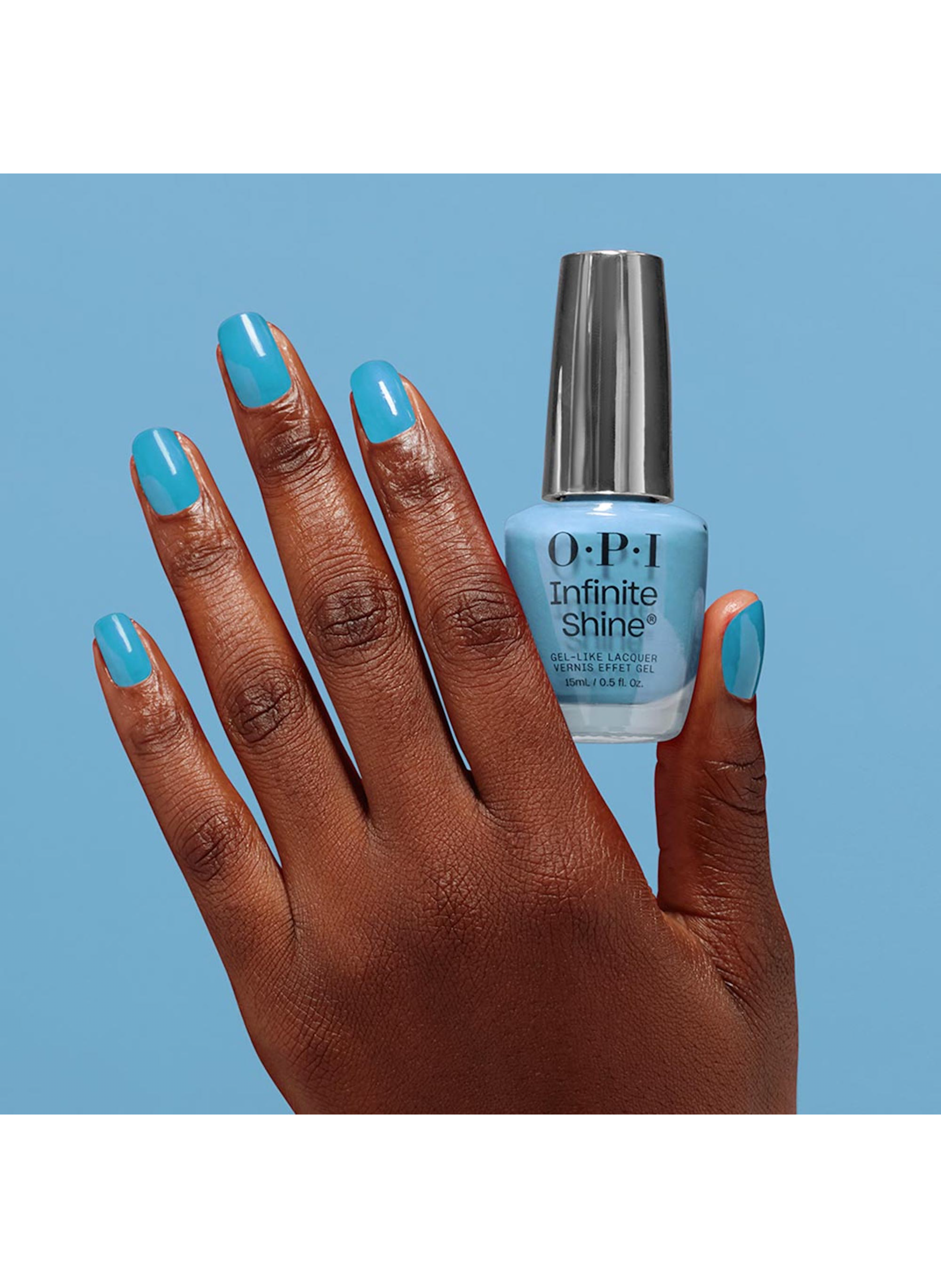 Never Leavin' Blue
Infinite Shine
Long-lasting gel effect nail polish OPI Bleu