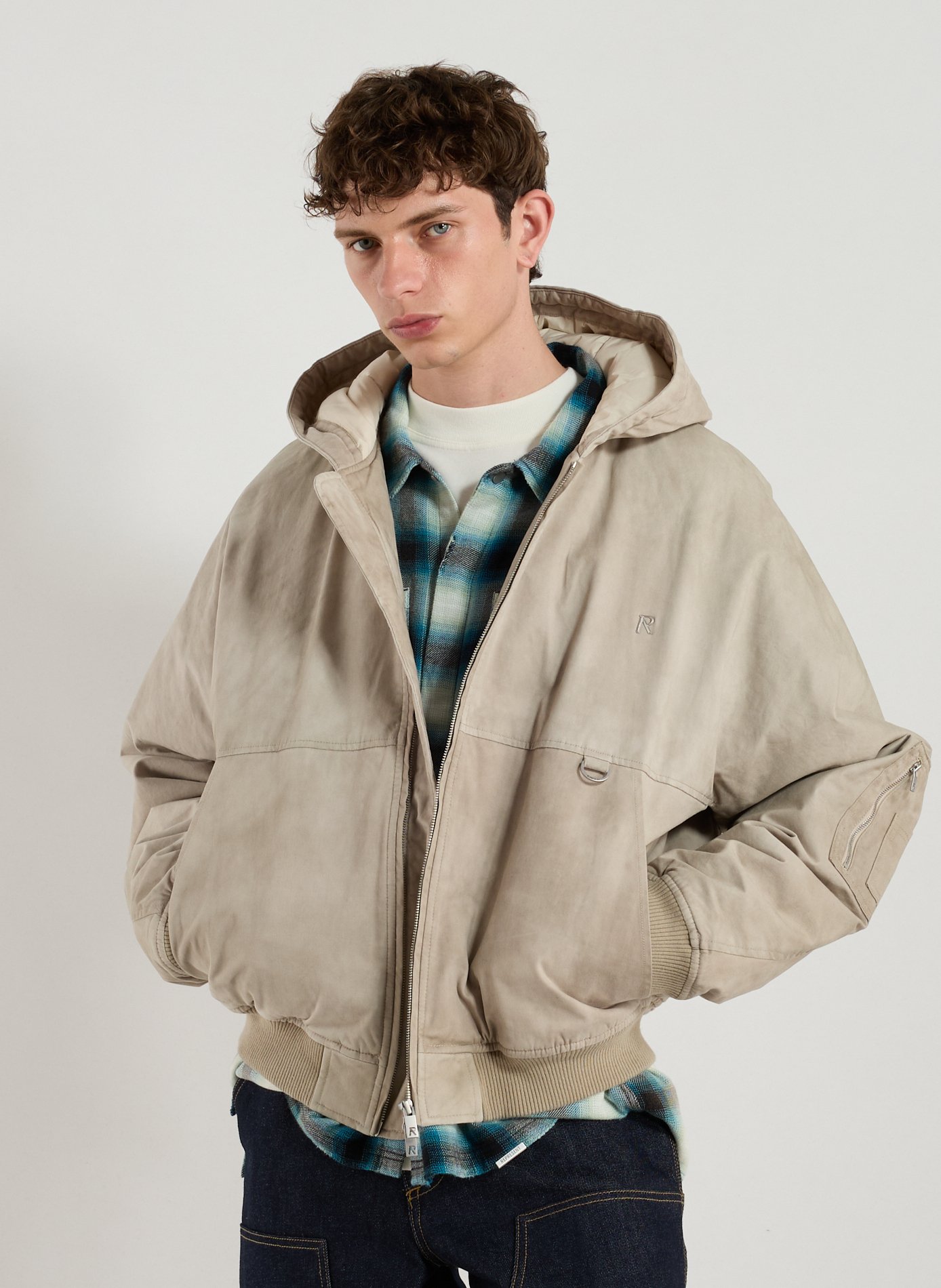 REPRESENT Blouson à capuche en coton Beige