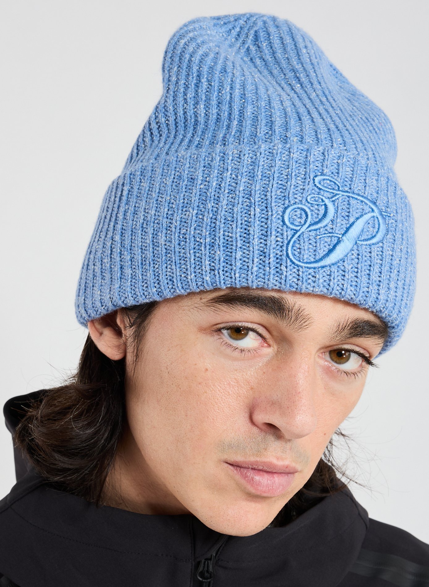 Merino wool and silk beanie 3 PARADIS Blue