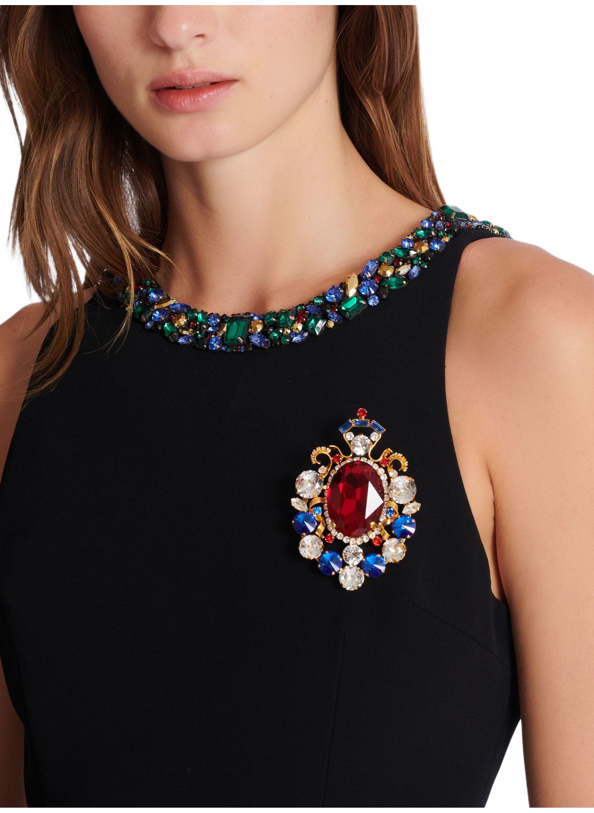 Broche gems avec cristaux BALMAIN Rouge