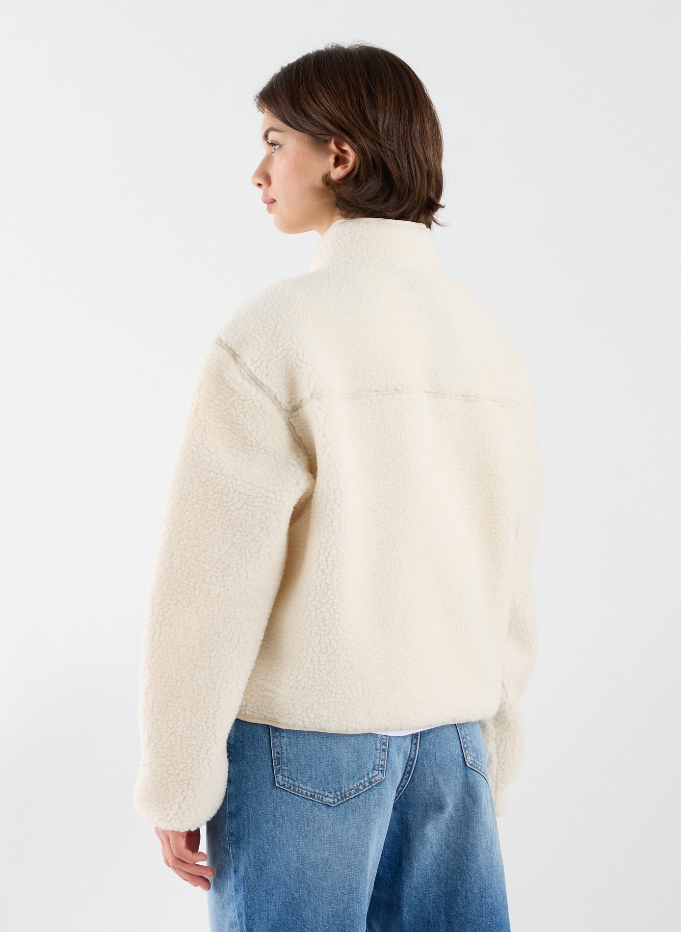 Straight sherpa jacket with high collar DICKIES Grey