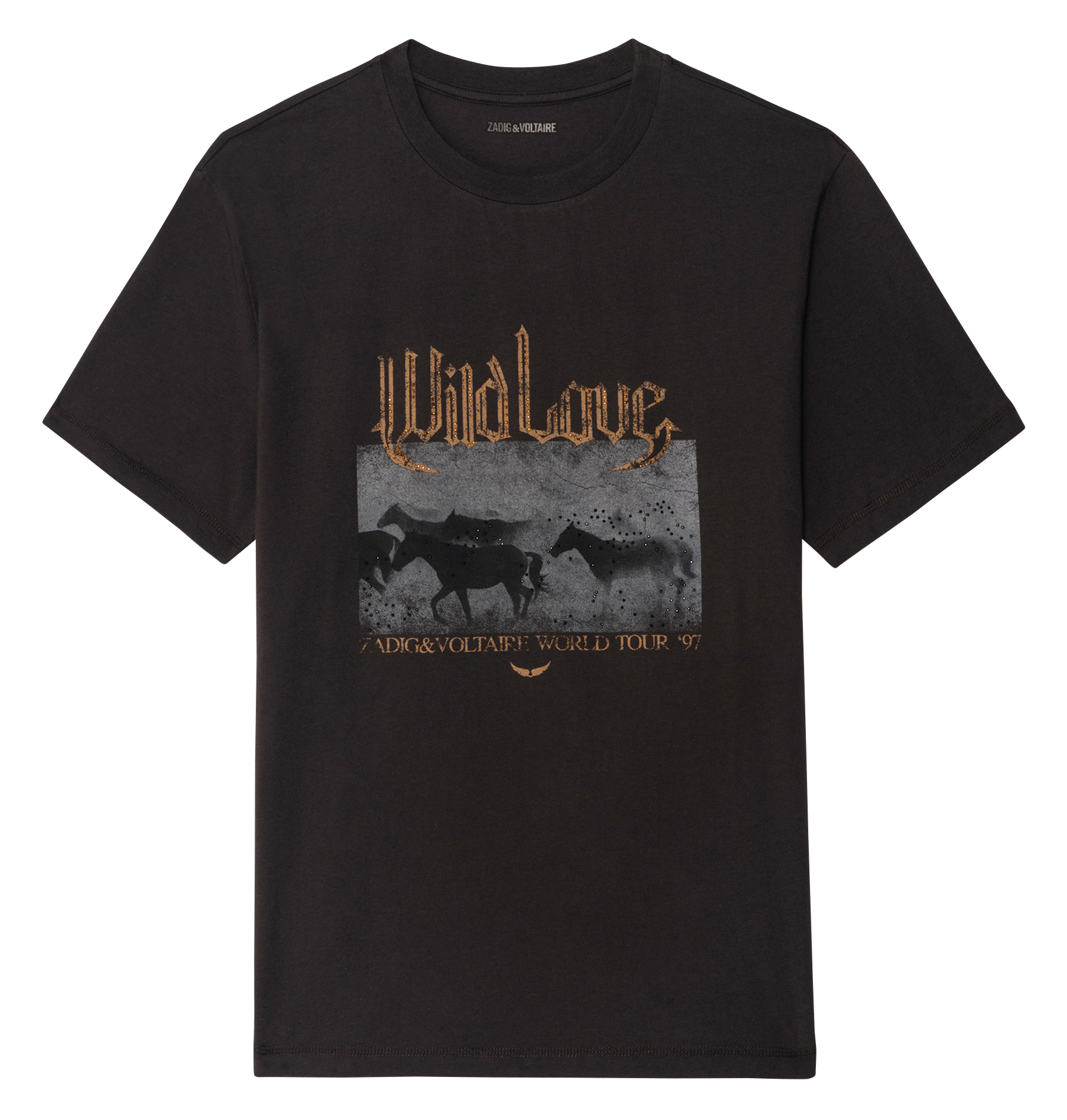 T-shirt oversize à motifs en coton edwin ZADIG&VOLTAIRE Marron