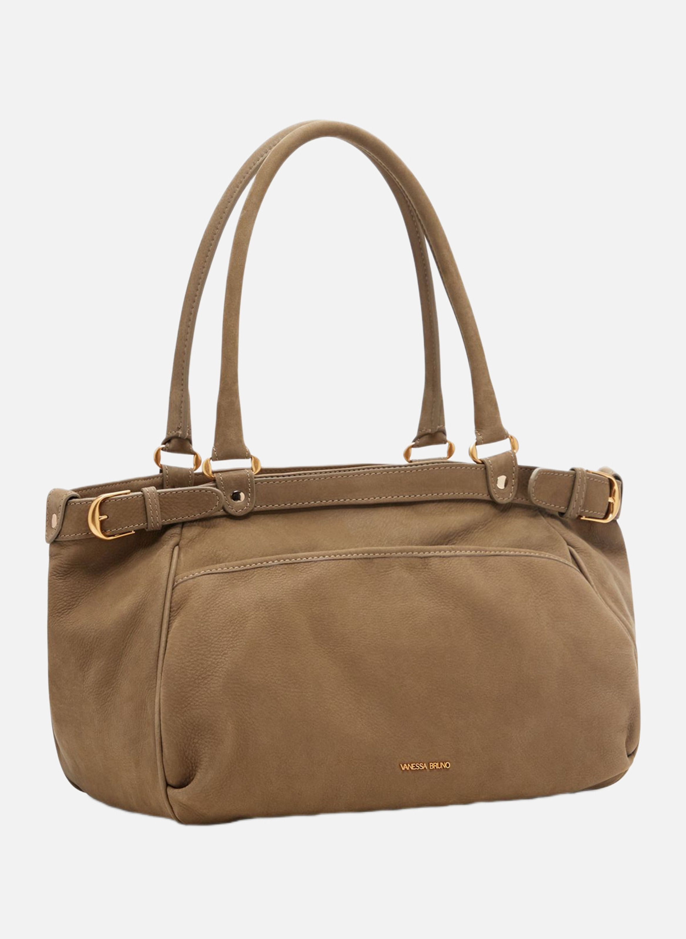 Grand sac lune en cuir VANESSA BRUNO Gris