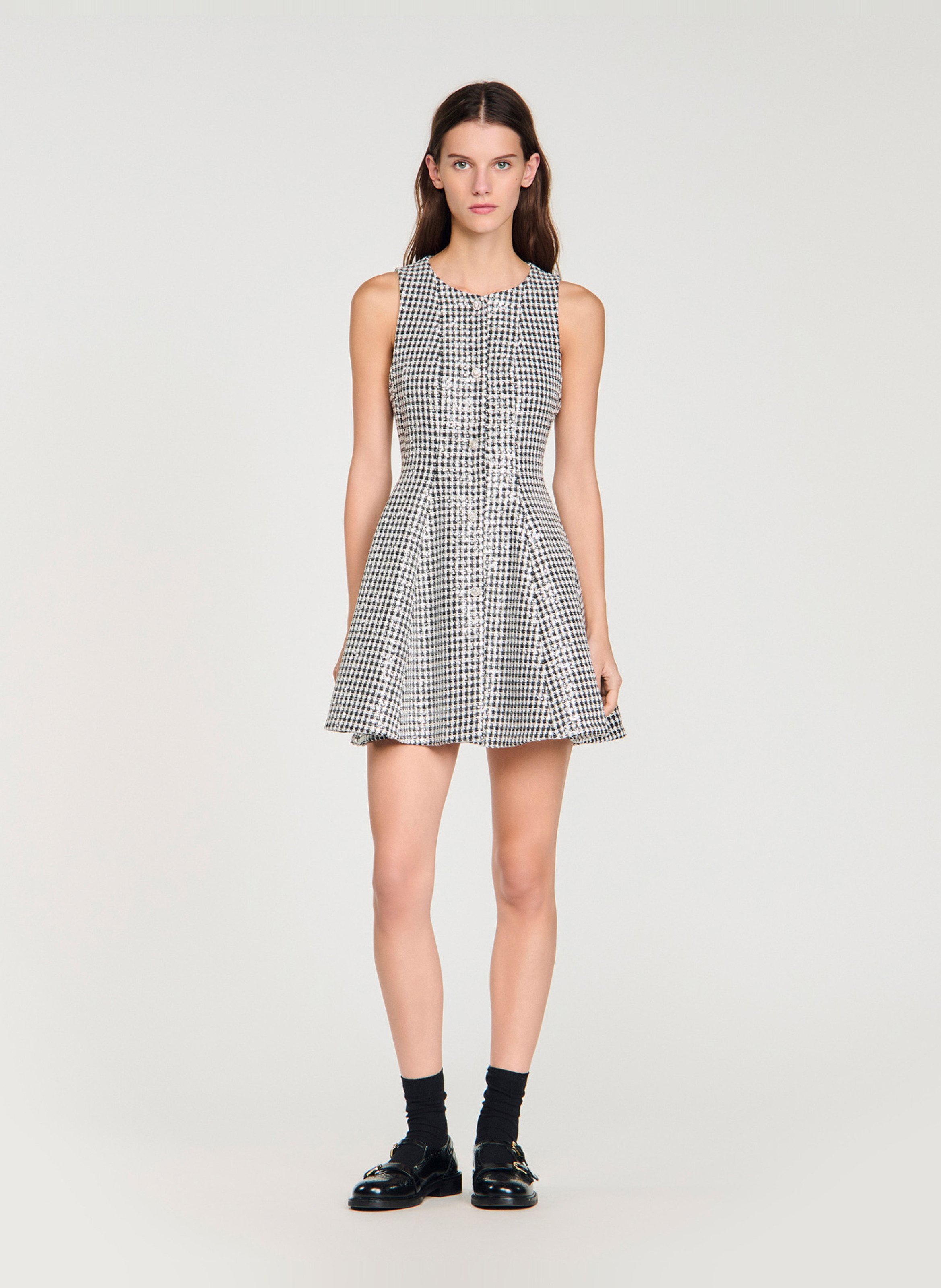 Robe courte col rond SANDRO Noir