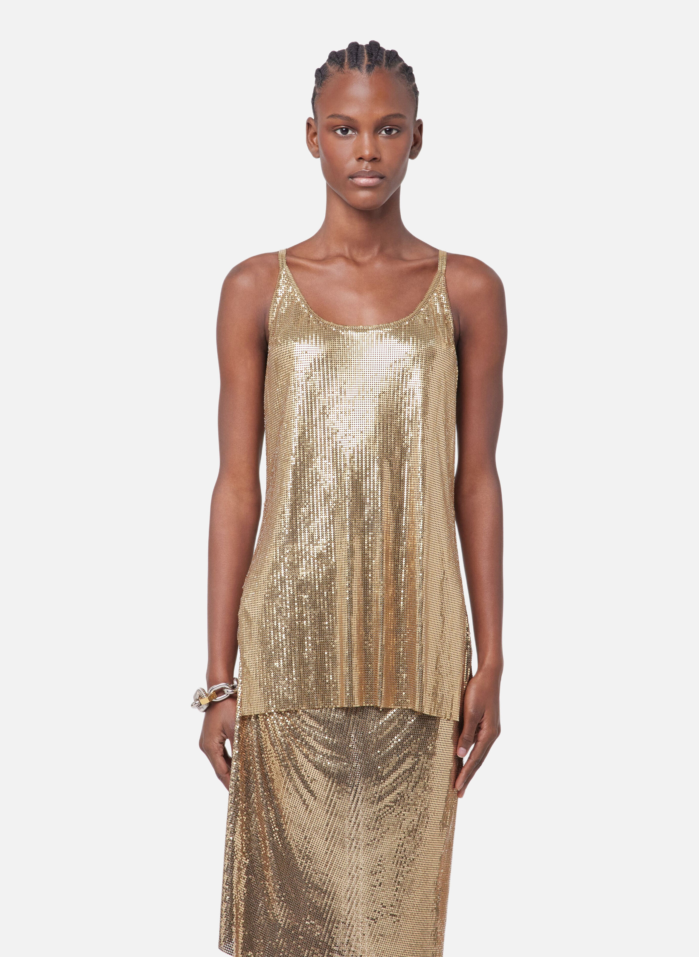 Débardeur en mesh RABANNE Doré