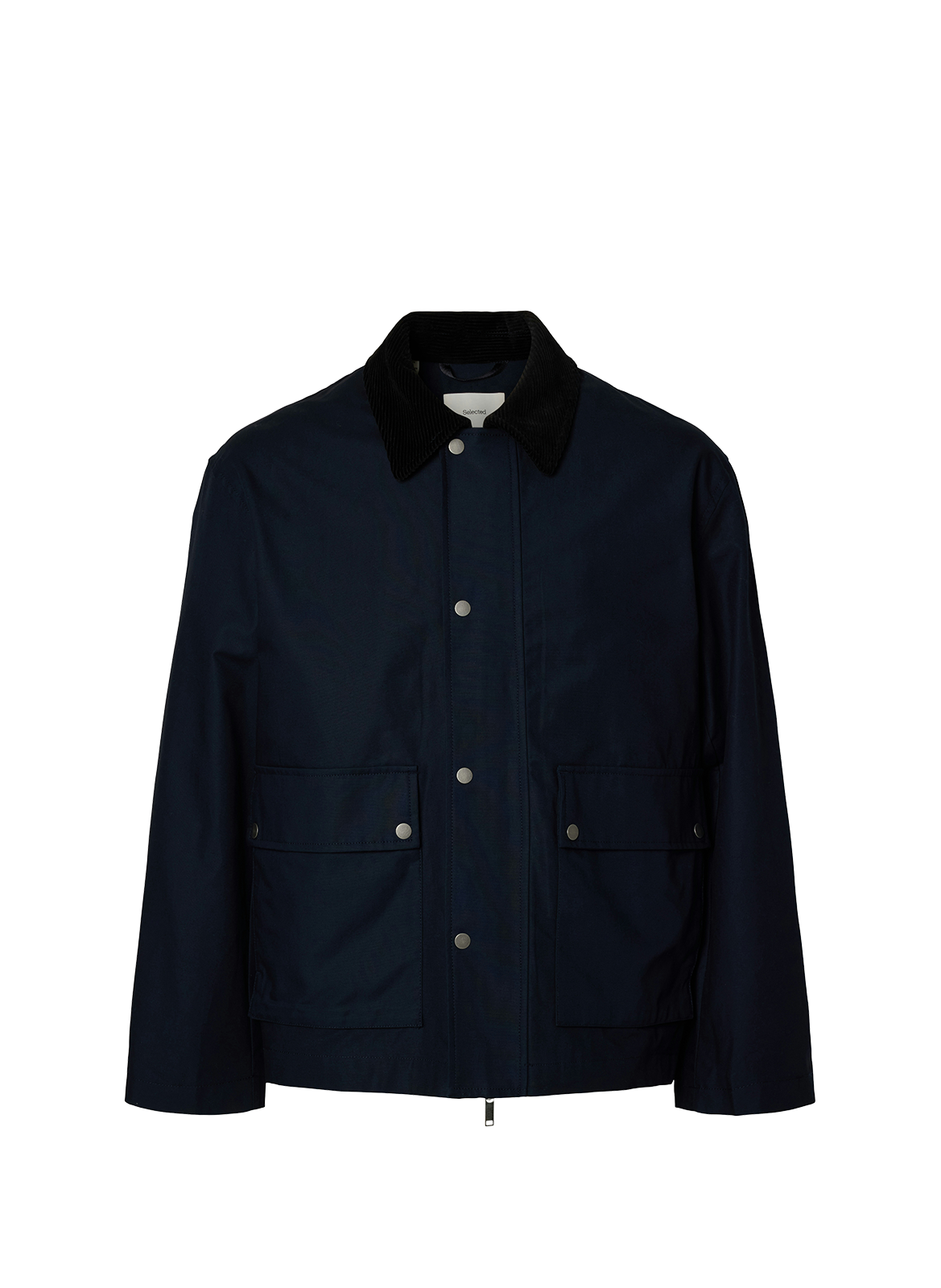 Blouson à col côtelé en coton SELECTED Bleu