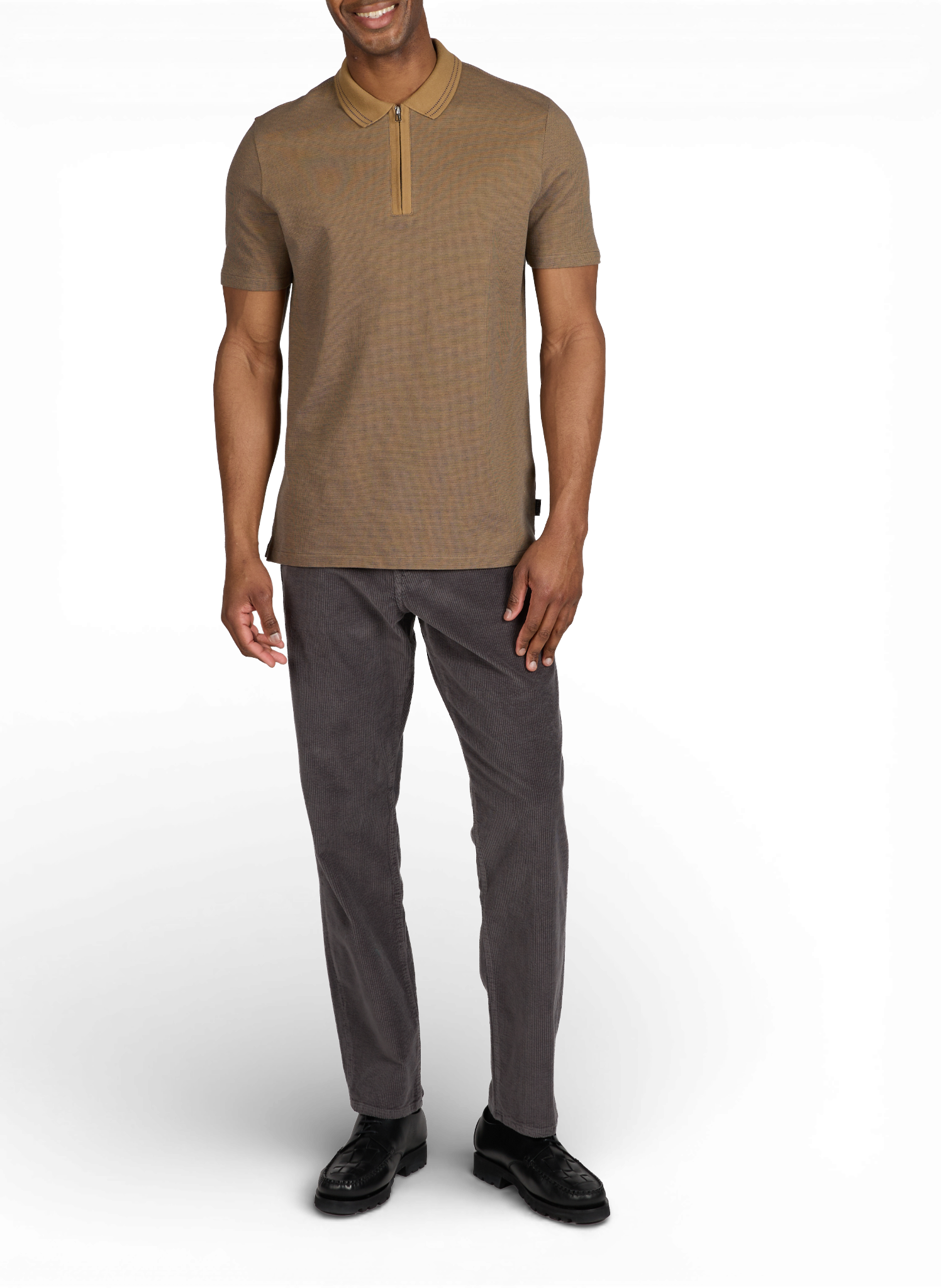 Polo with zip collar in cotton jacquard PAUL SMITH Multicolour