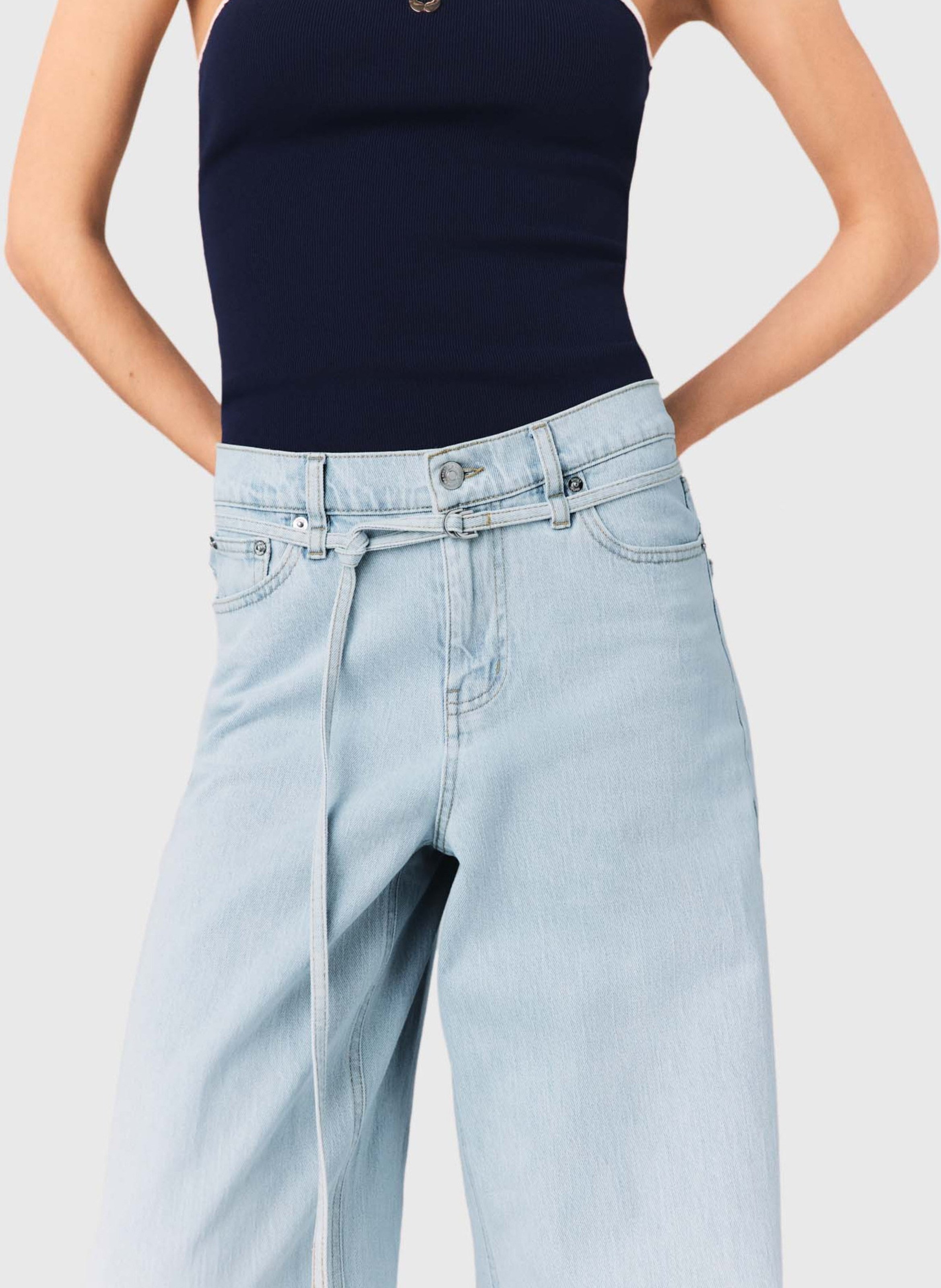 Jean large en coton mélangé MAJE Bleu