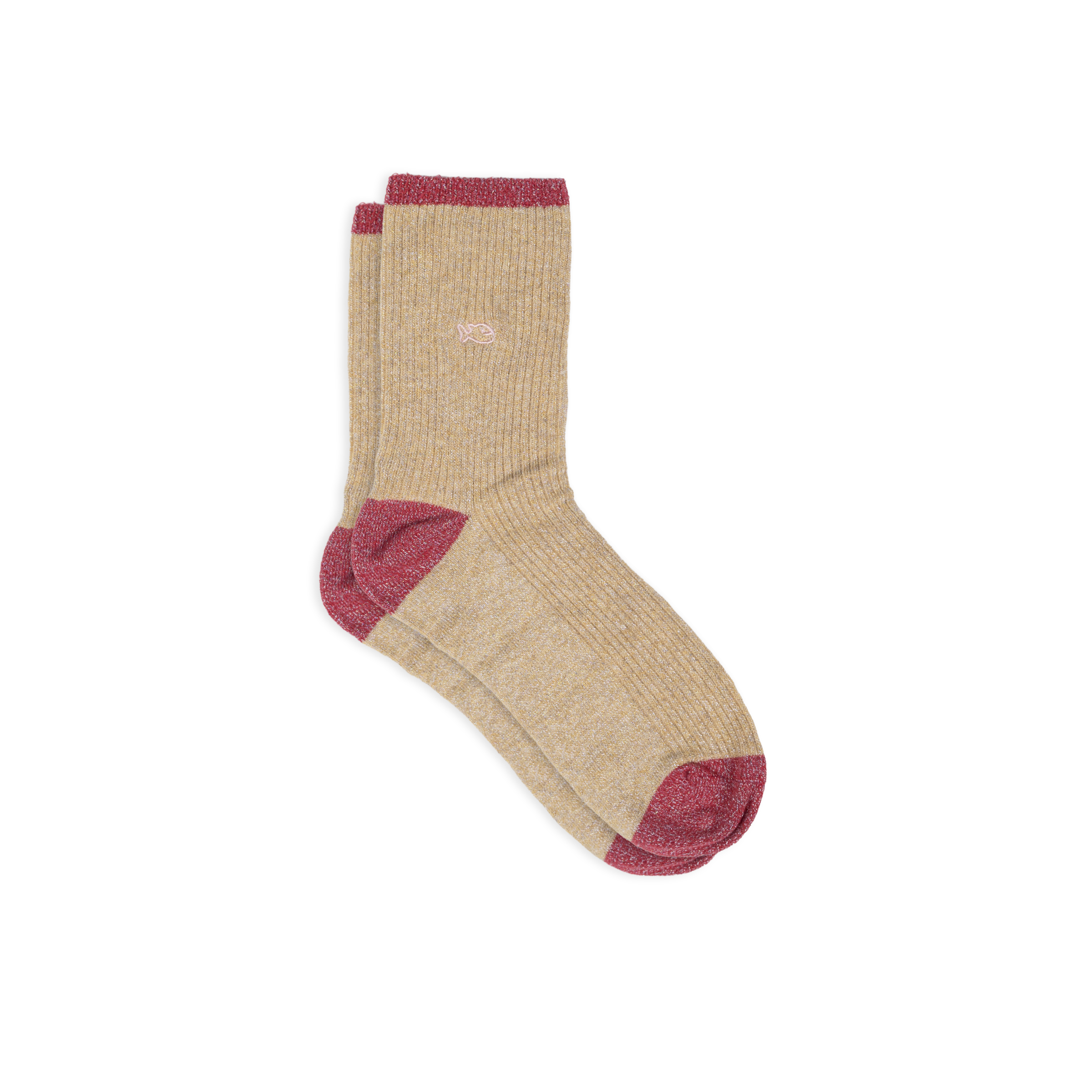Chaussettes en coton peigné vintage BILLYBELT Beige