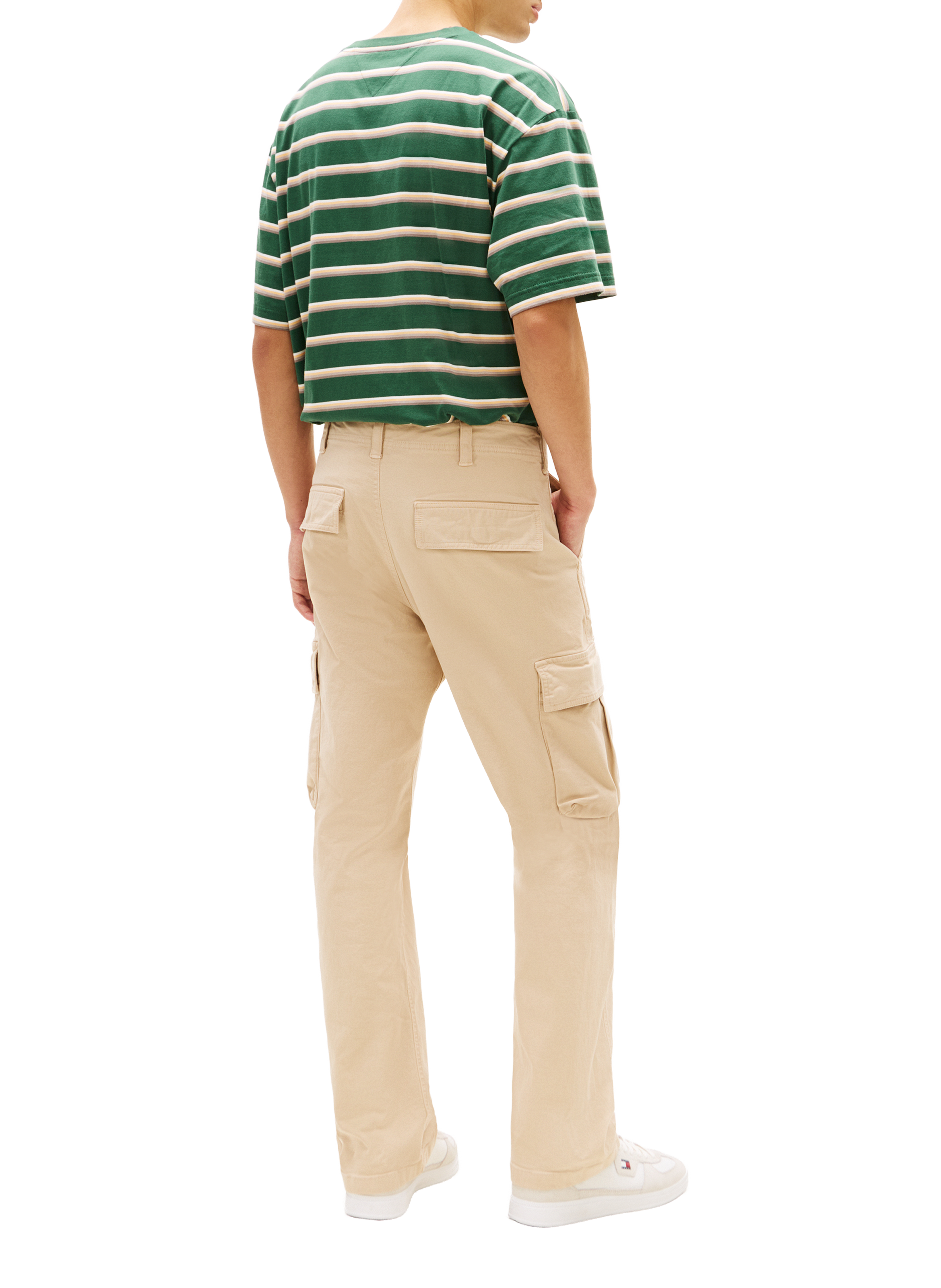 Straight cargo pants in mixed cotton TOMMY HILFIGER Beige