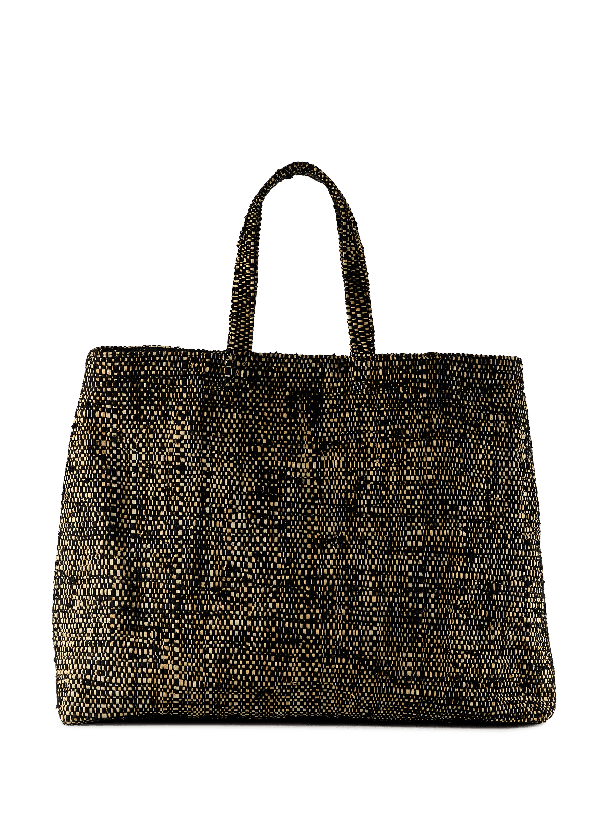 Sac cabas Hafia en raphia et coton mélangés SAISON 1865 Noir