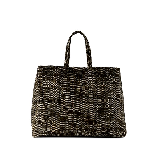 Sac cabas Hafia en raphia et coton mélangés Sac cabas Hafia en raphia et coton mélangés