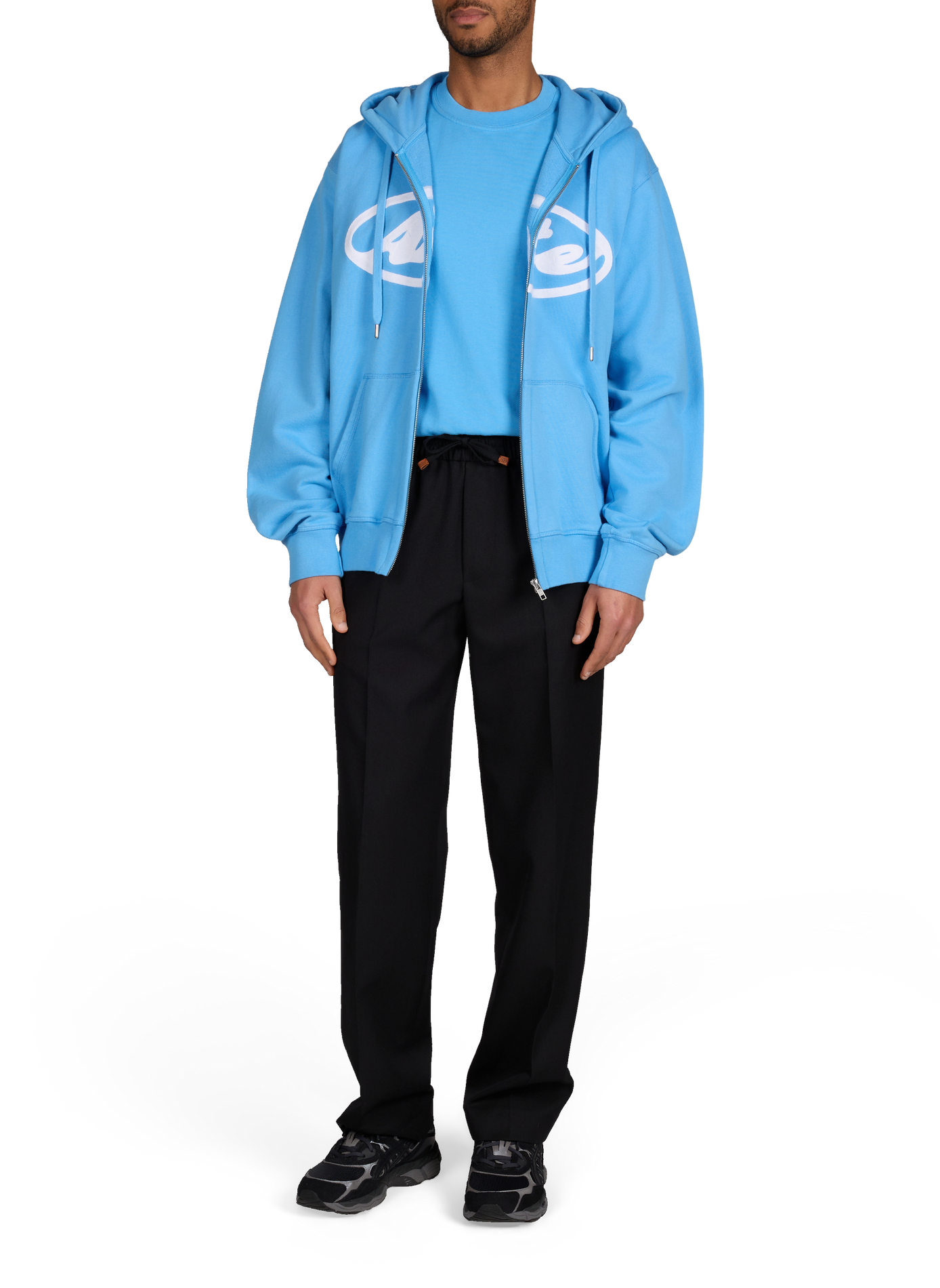 Zip-up hooded cotton sweatshirt ARTE ANTWERP Blue